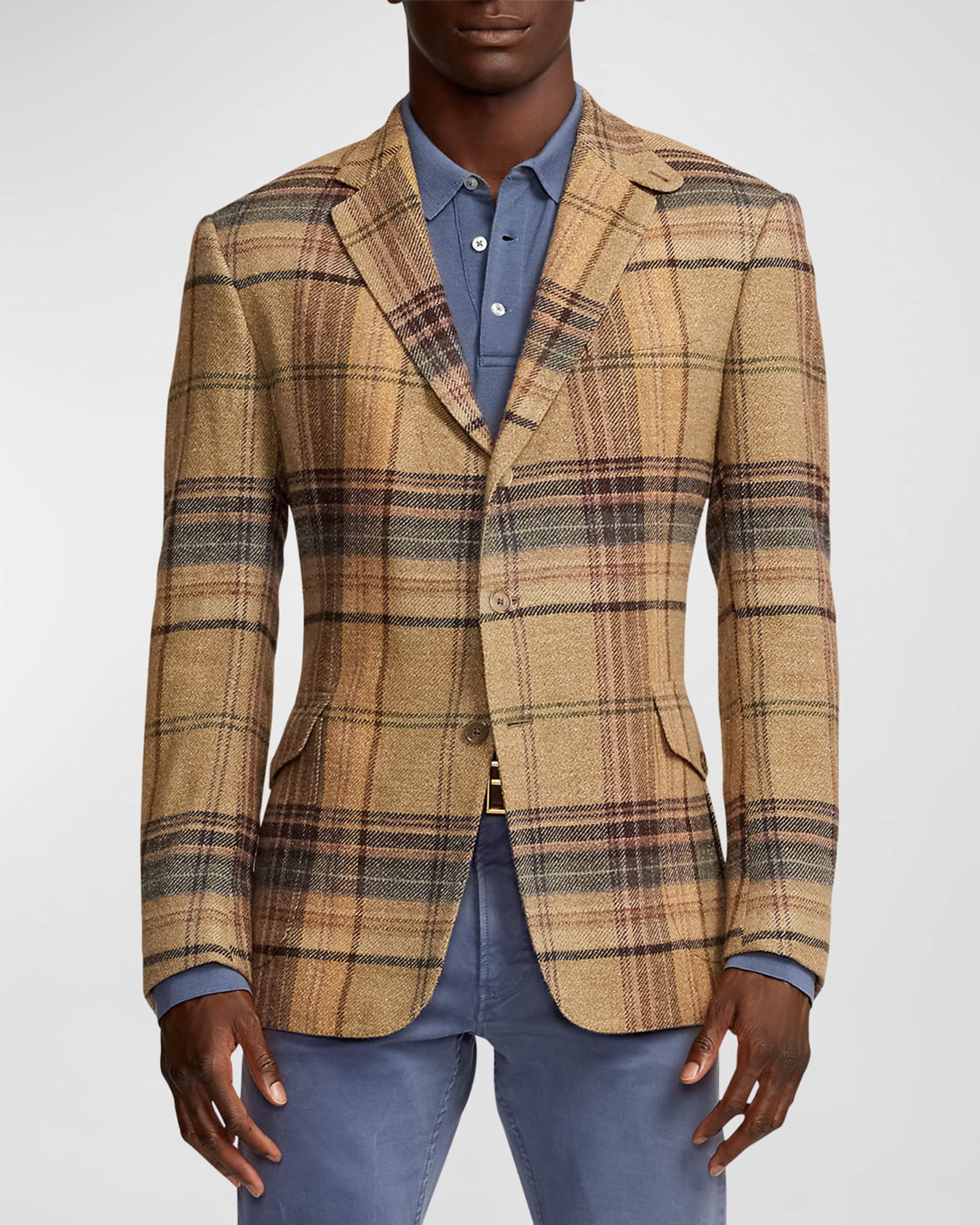 Men's Kent Hand-Tailored Plaid Tweed Sport Coat - 2