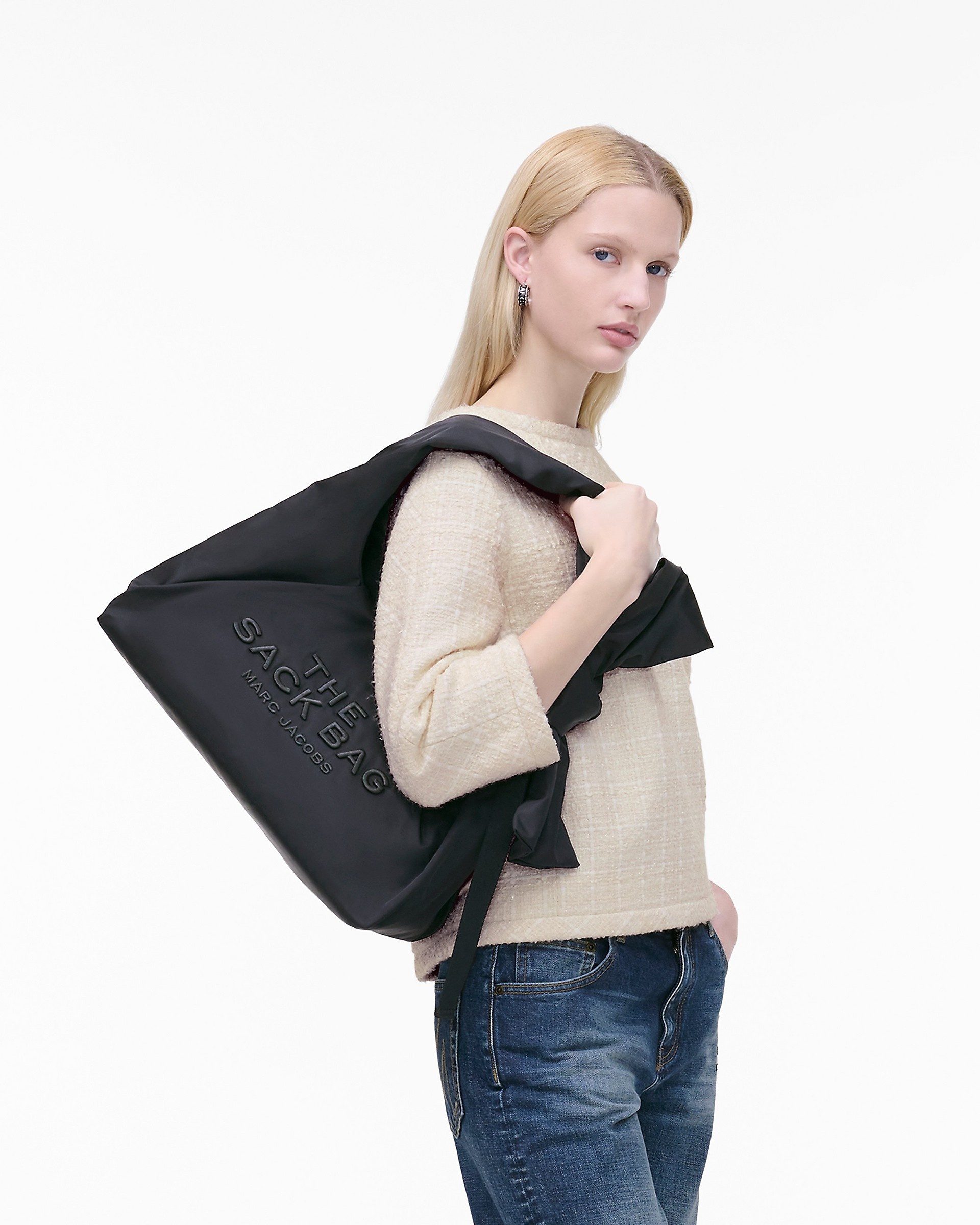 MARC JACOBS ザ ボウ ナイロン サック ミニバッグ 黒 MARC JACOBS ハンドバッグ THE BOW NYLON SACK BAG MINI/ザ ボウ