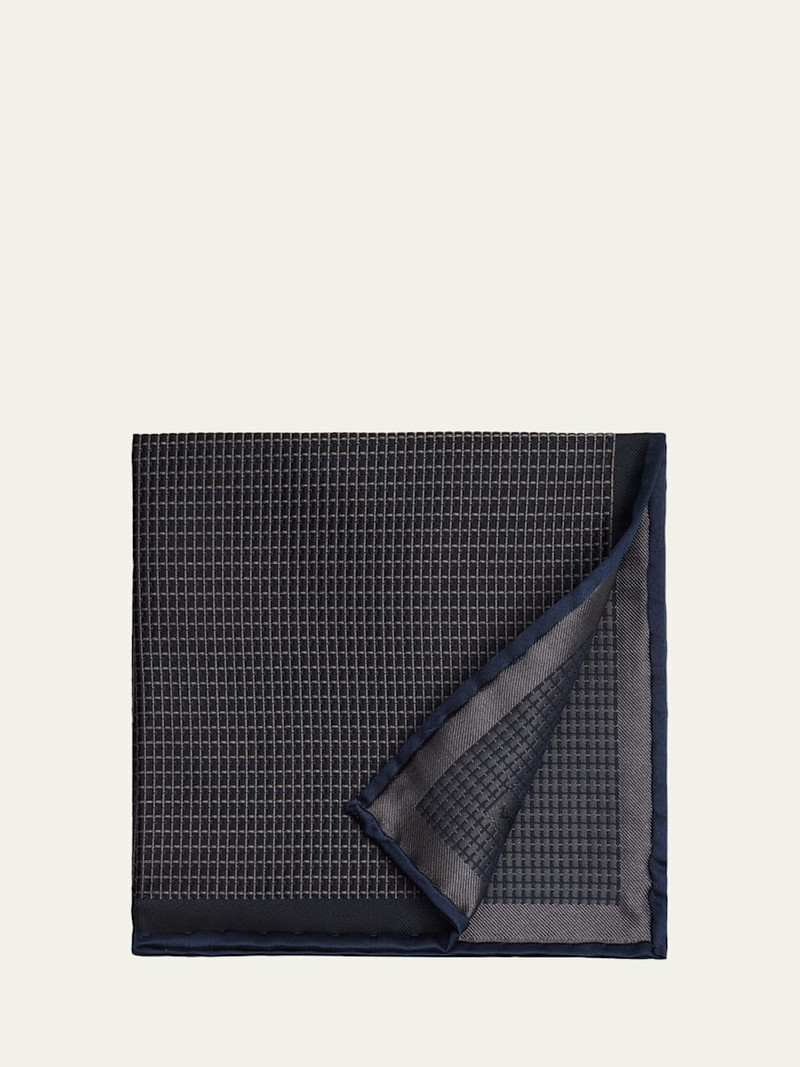 Brioni Men's Screen-Print Silk Pocket Square outlook