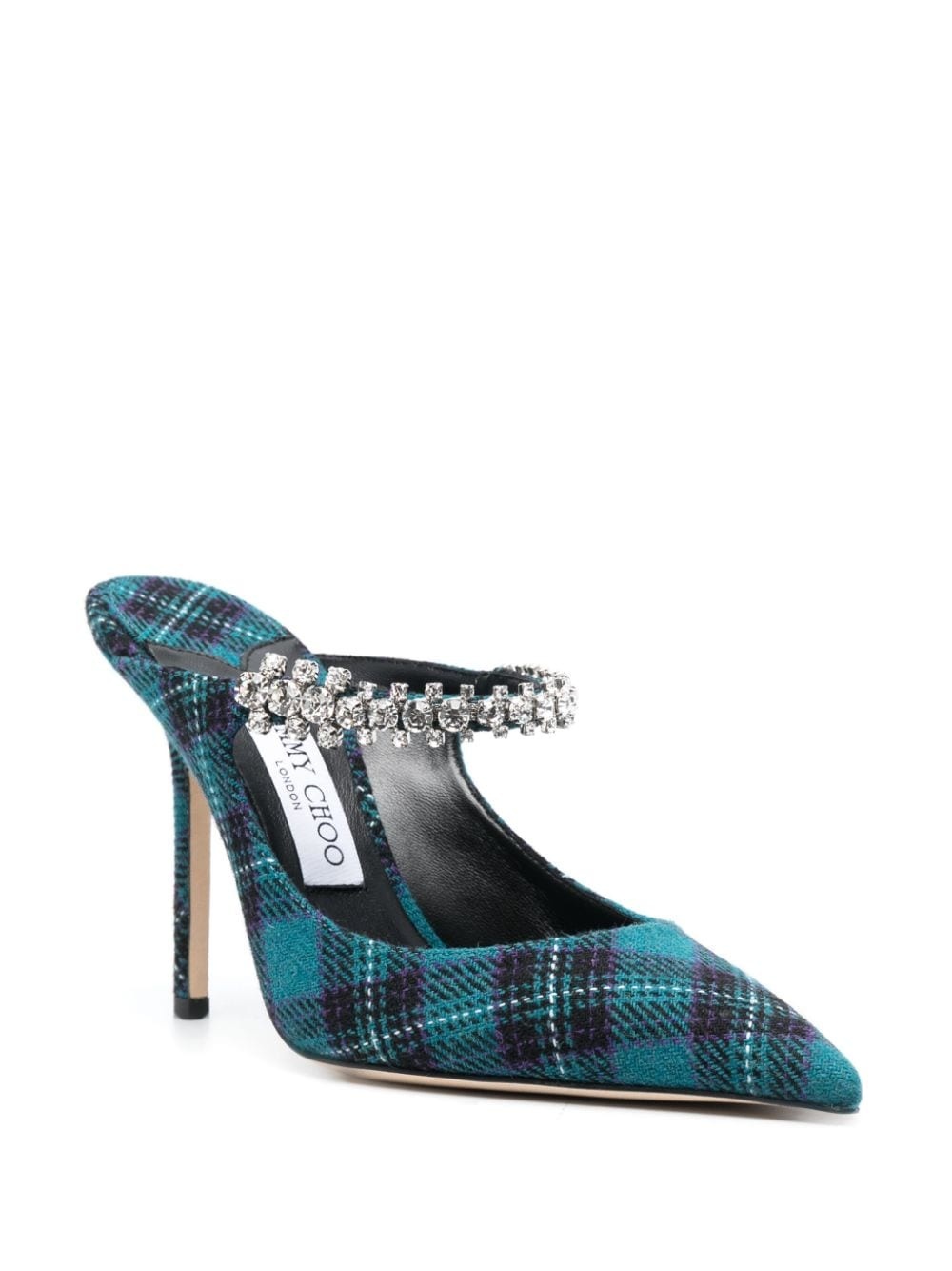 Bing 100mm tartan mules - 2