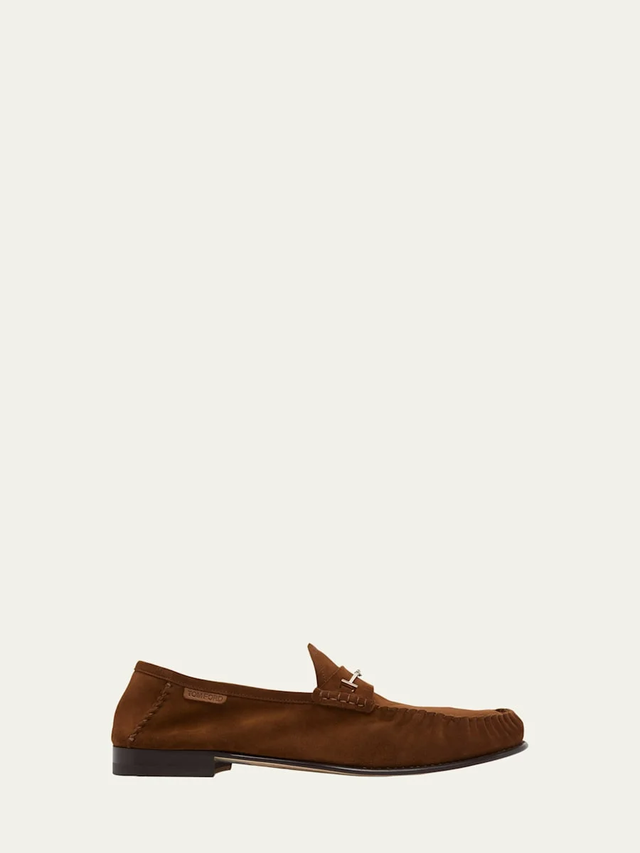 Men's Ripley Suede Moccasin T-Bit Loafers - 1
