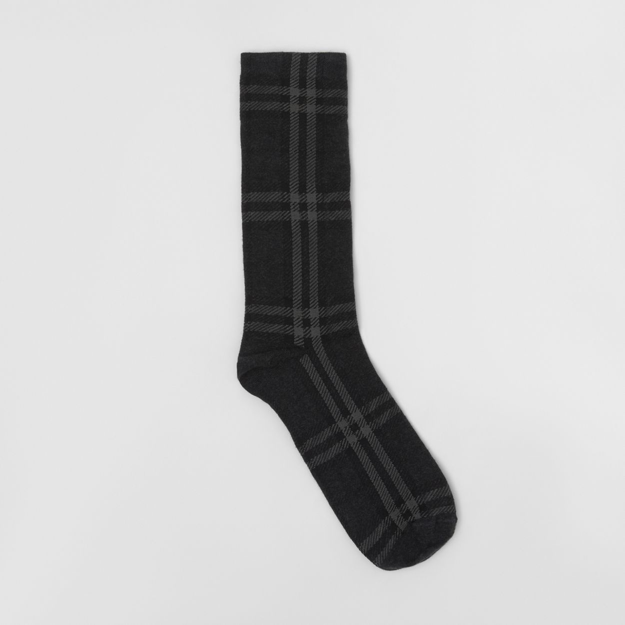 Check Cotton Cashmere Blend Socks - 1