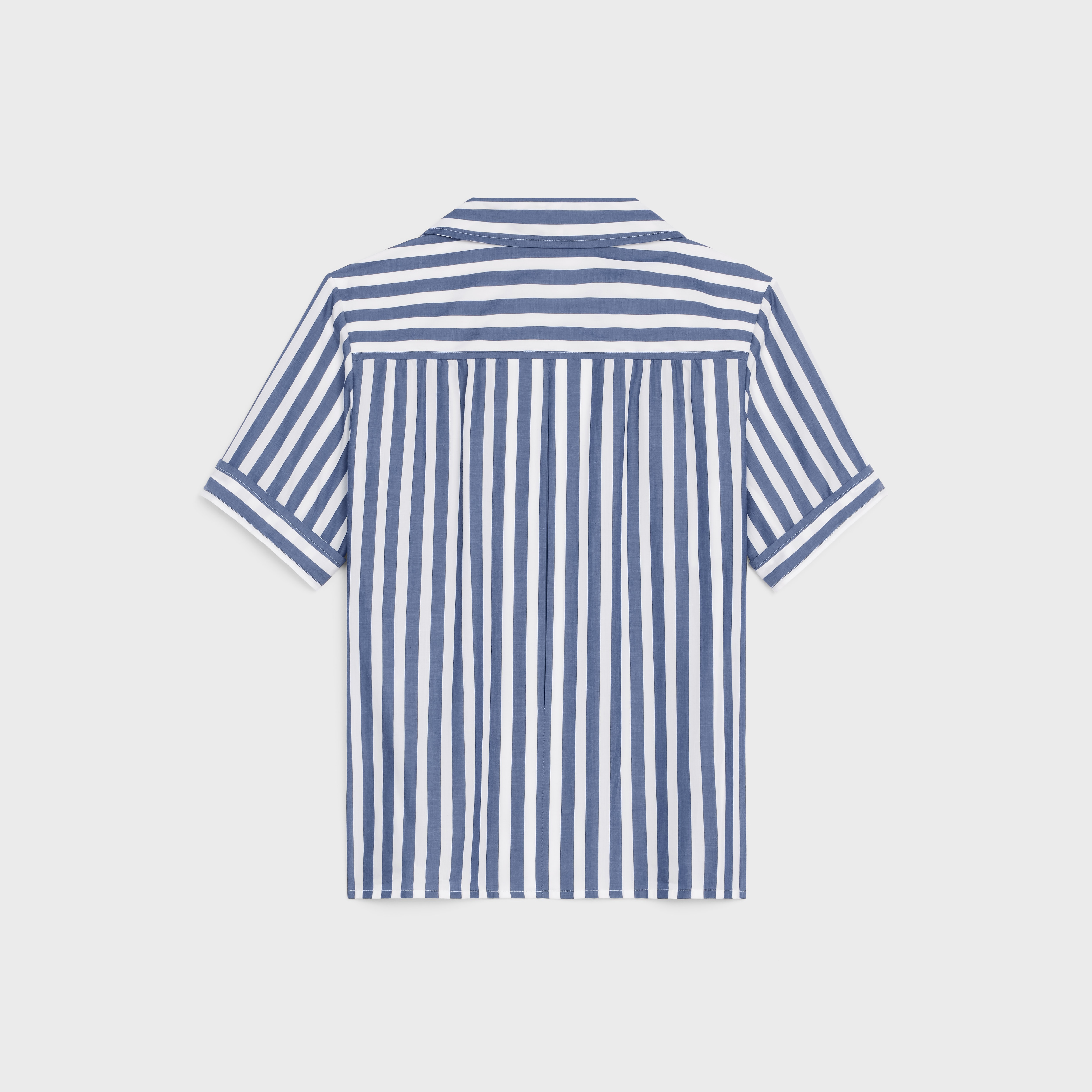 BLOUSE WITH OPEN COLLAR IN STRIPED LYOCELL - 2