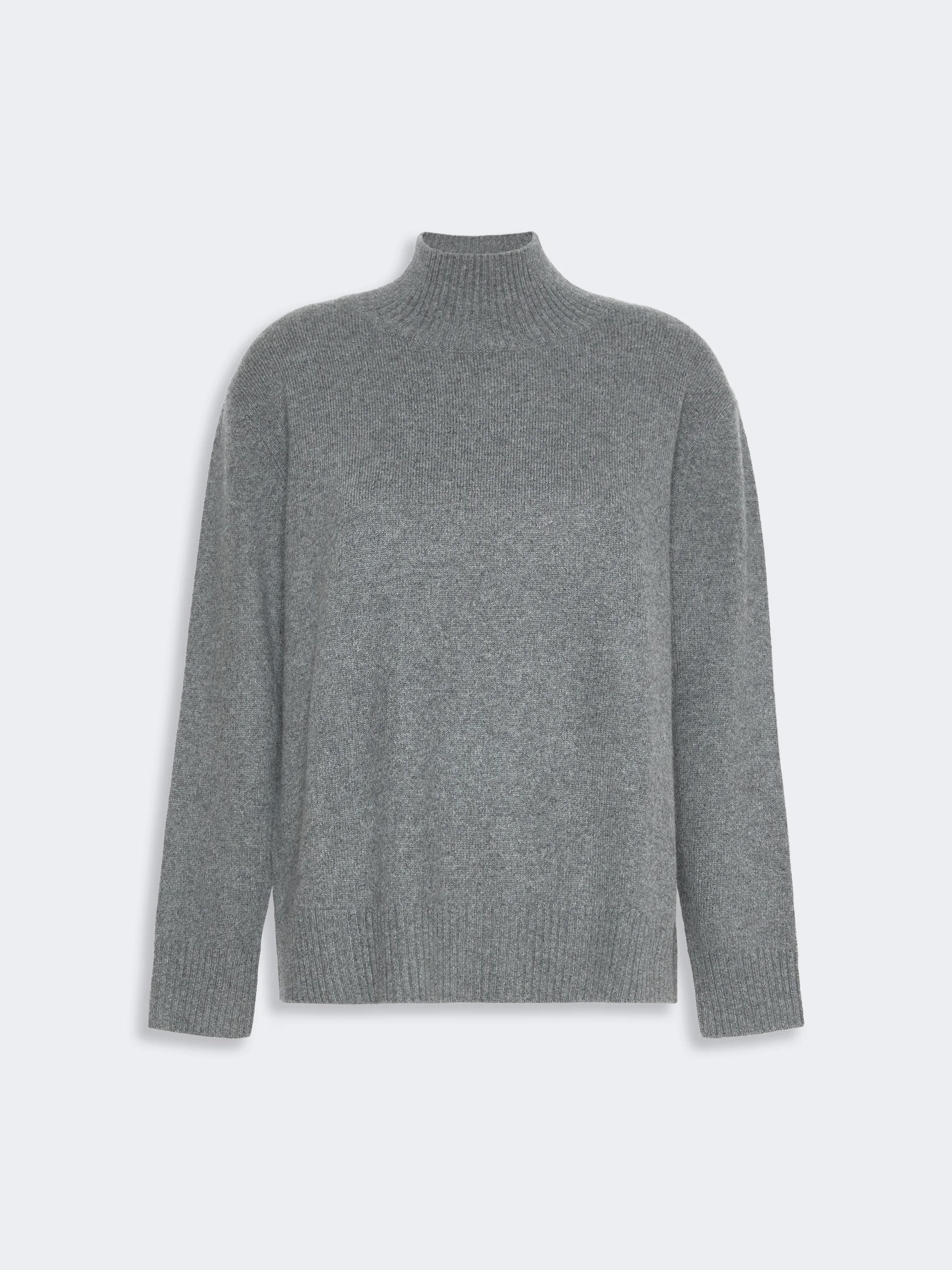ELEGIA Cashmere turtleneck sweater - DARK GREY - 1