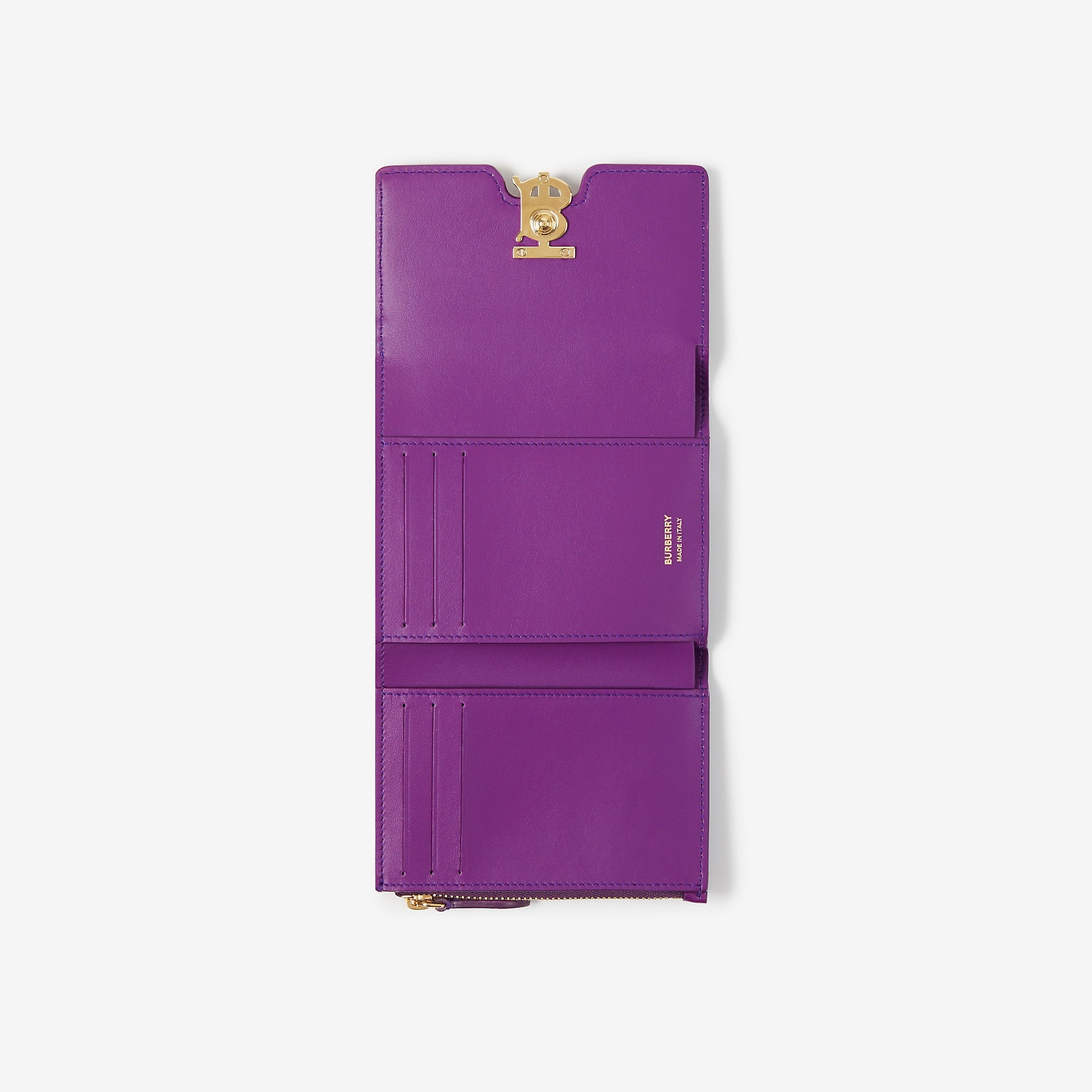 Embossed Leather TB Compact Wallet - 2