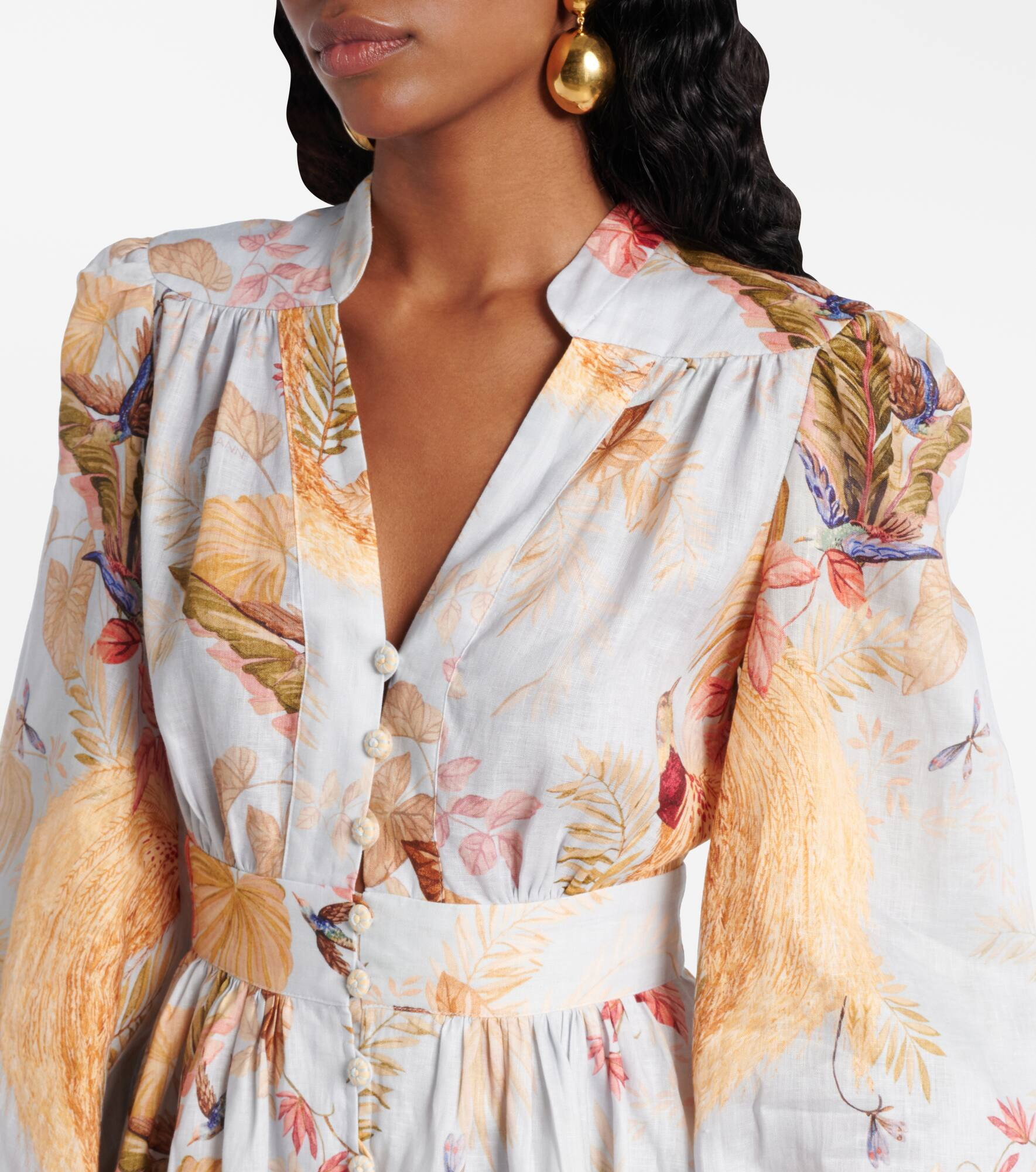 Ascension floral linen minidress - 4