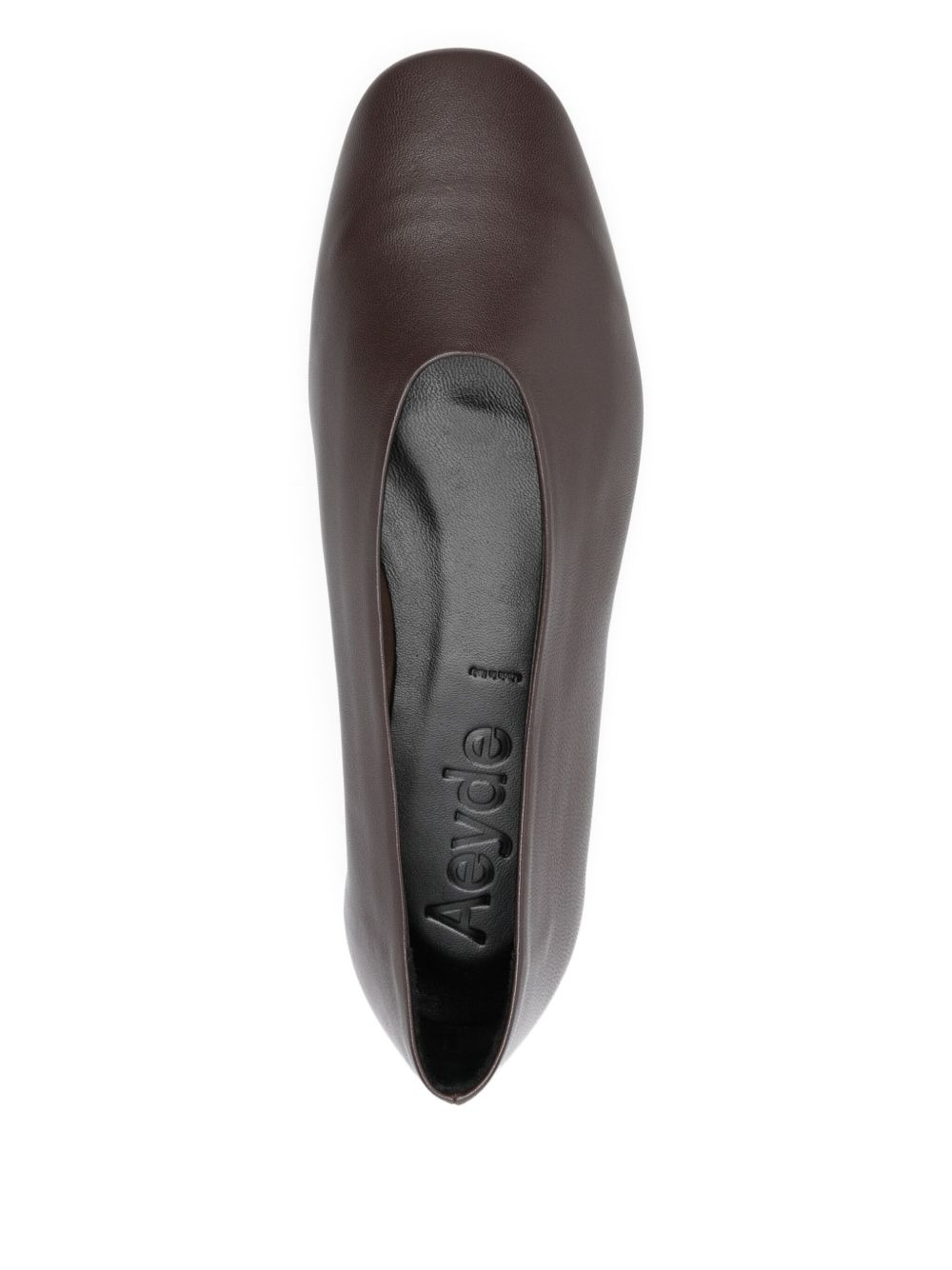 square-toe leather flats - 4