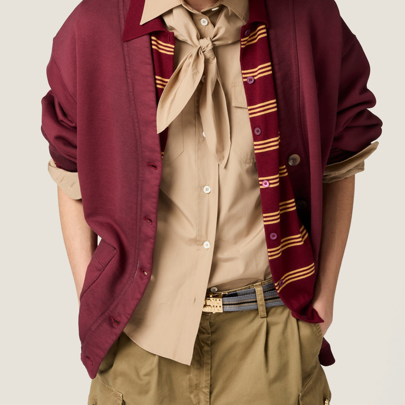 Garment-dyed cotton fleece cardigan 4