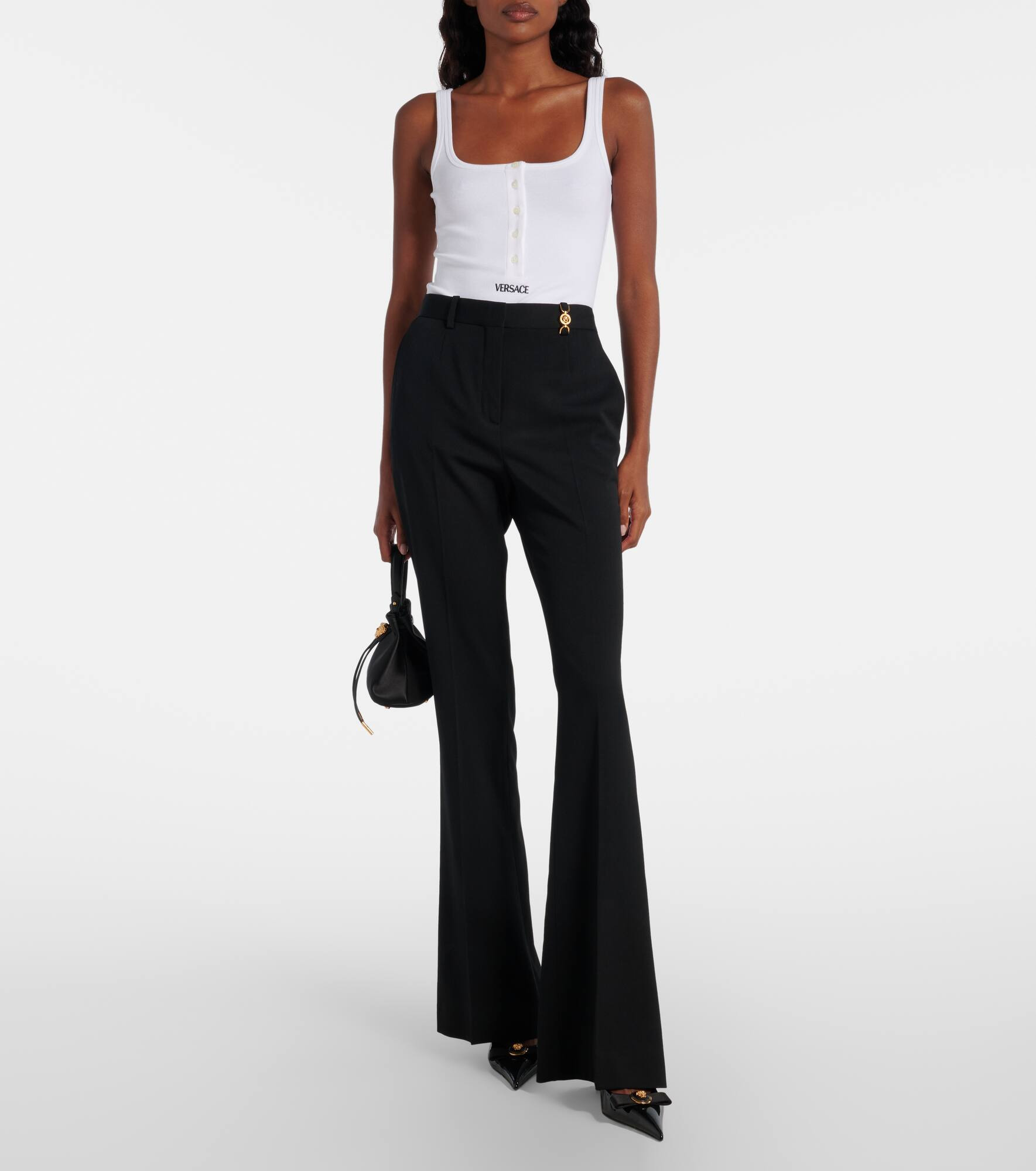 Logo ribbed-knit body suit - 2