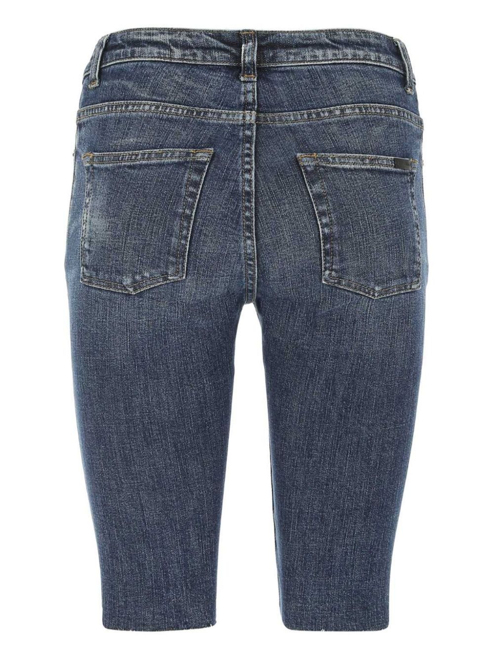 knee-length denim shorts - 2
