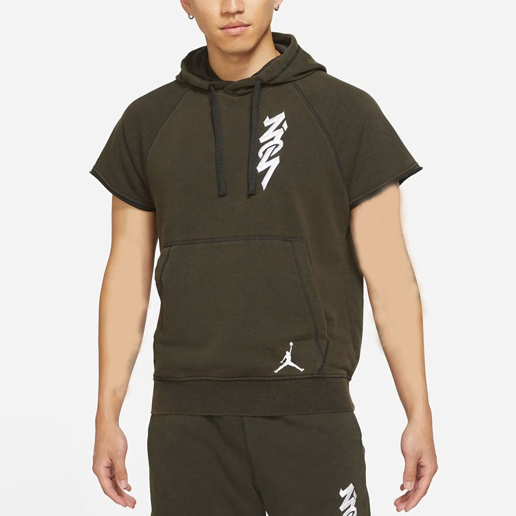 Air Jordan Dri-FIT Zion Embroidered Quick Dry Sports Short Sleeve Green DA9843-010 - 4