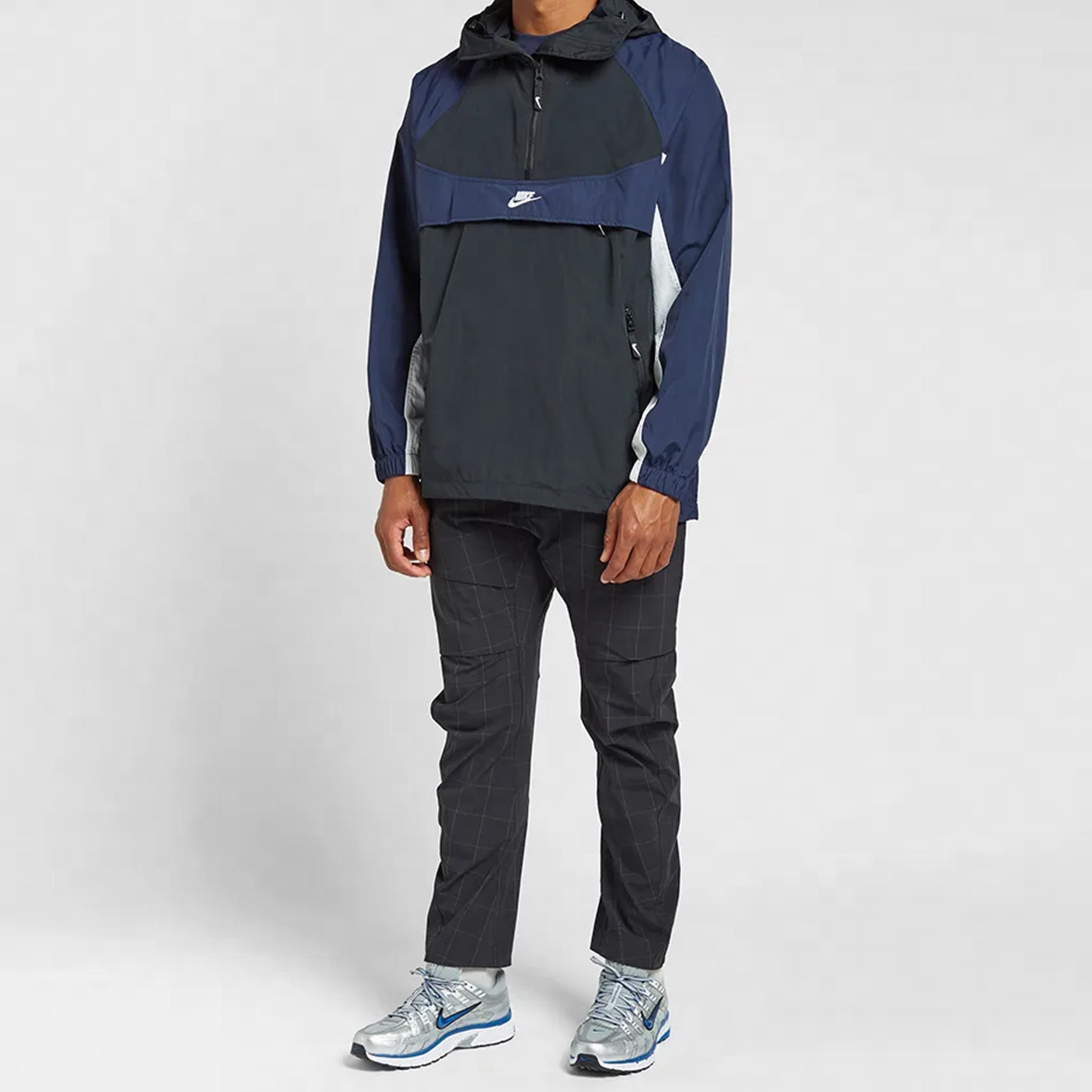 Nike Re-issue Woven Popover Jacket Small logo Blue/Black BV5386-010 - 4
