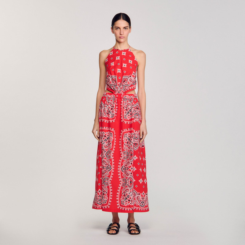 Sandro BANDANA-PRINT MAXI DRESS outlook