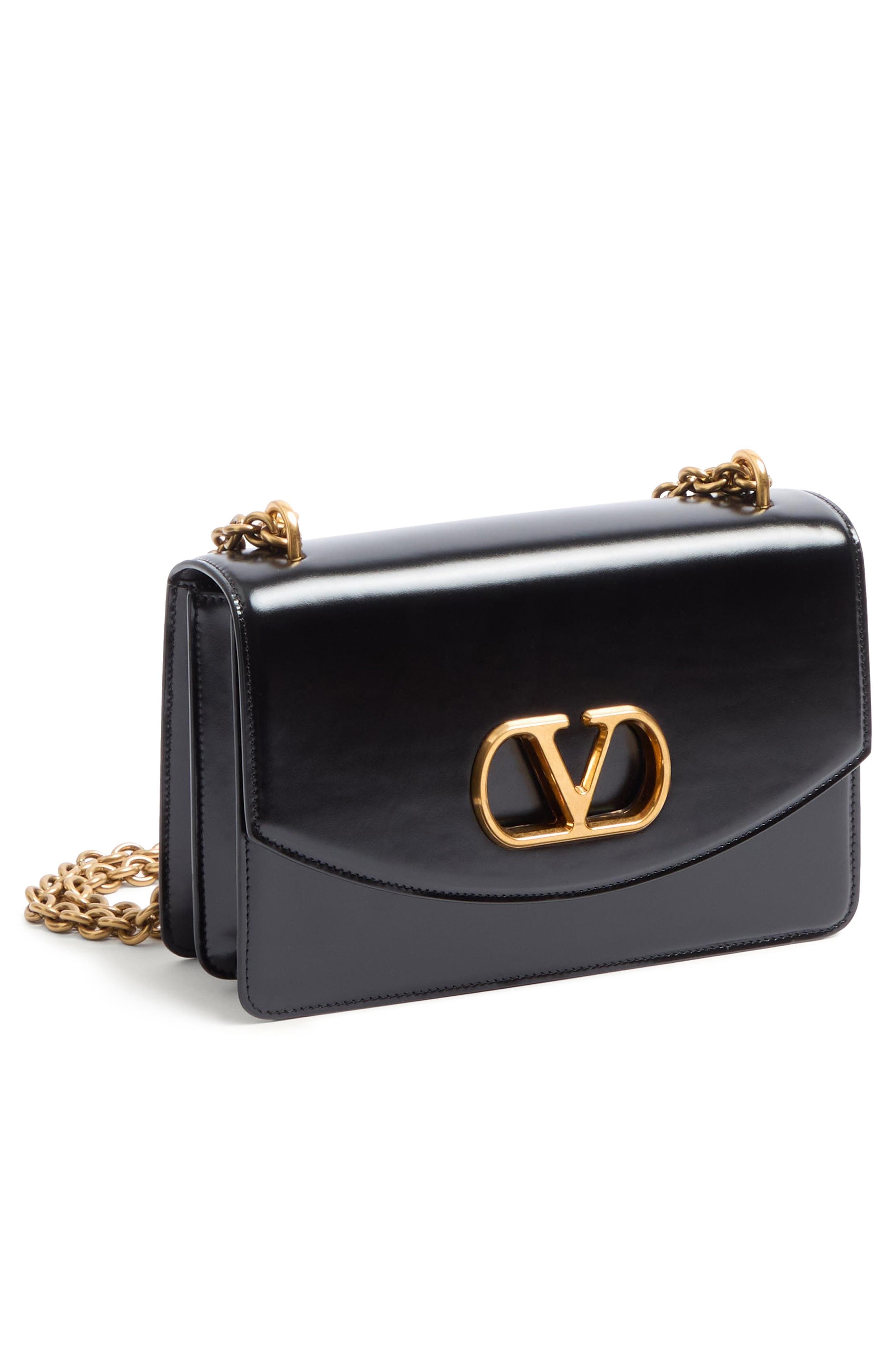 Valentino Garavani Vain VLOGO Leather Shoulder Bag in Black at Nordstrom - 9