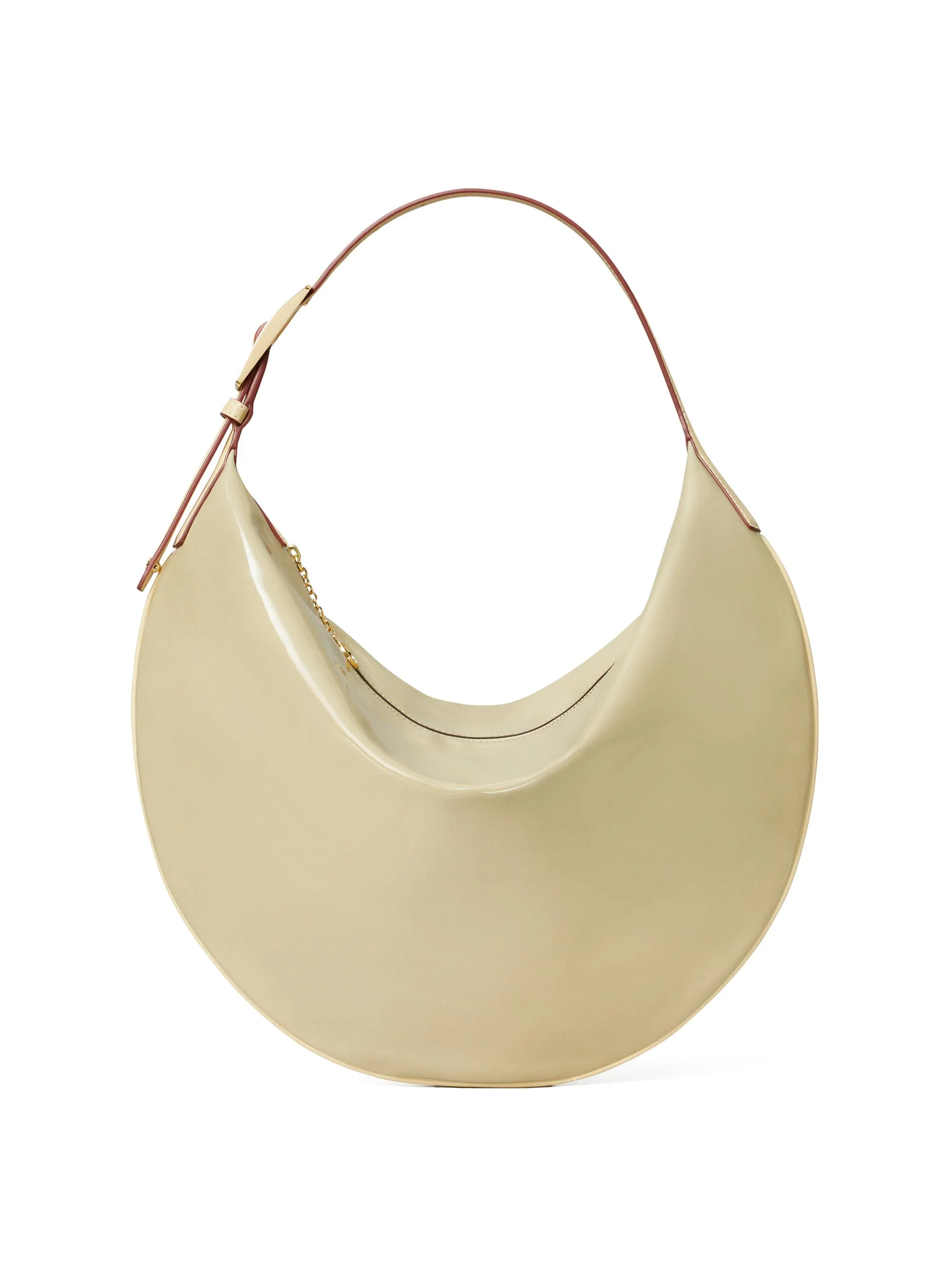 Women's Balloon Patent Leather Shoulder Bag - Palo Santo - 1