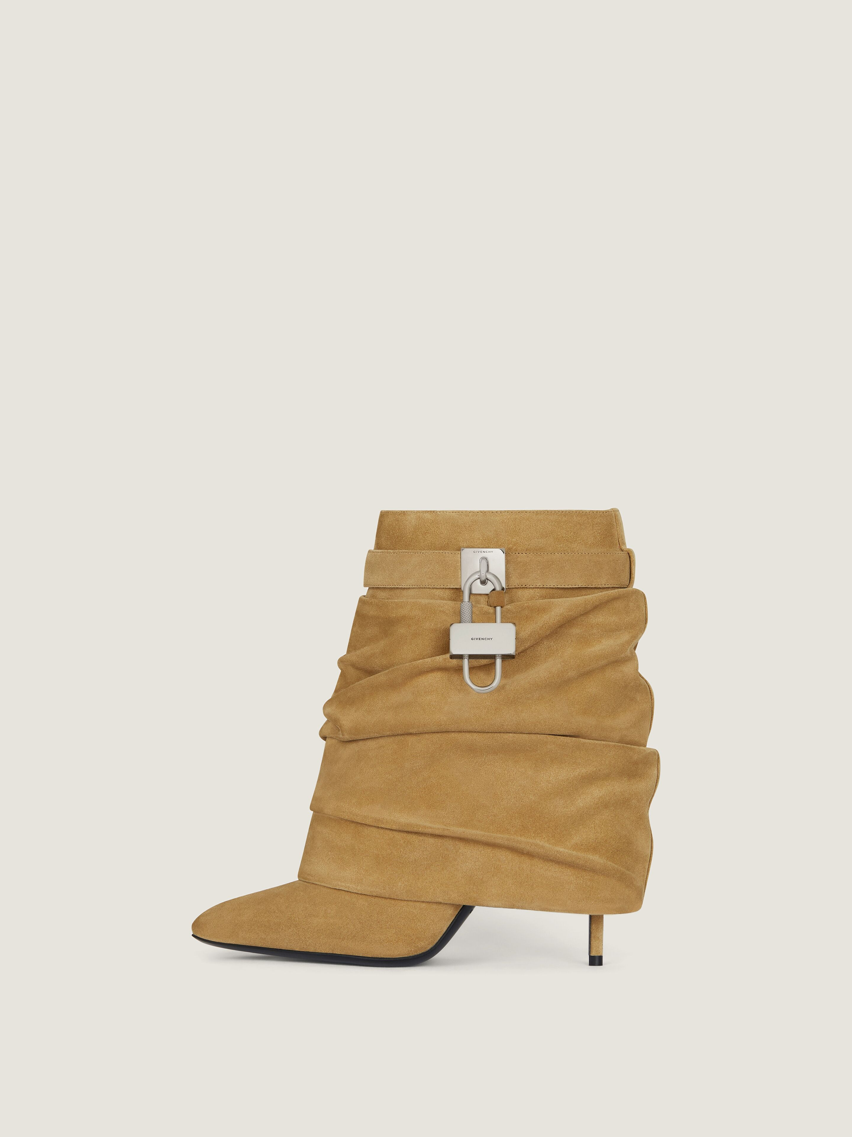 SHARK LOCK STILETTO ANKLE BOOTS IN SUEDE - 2