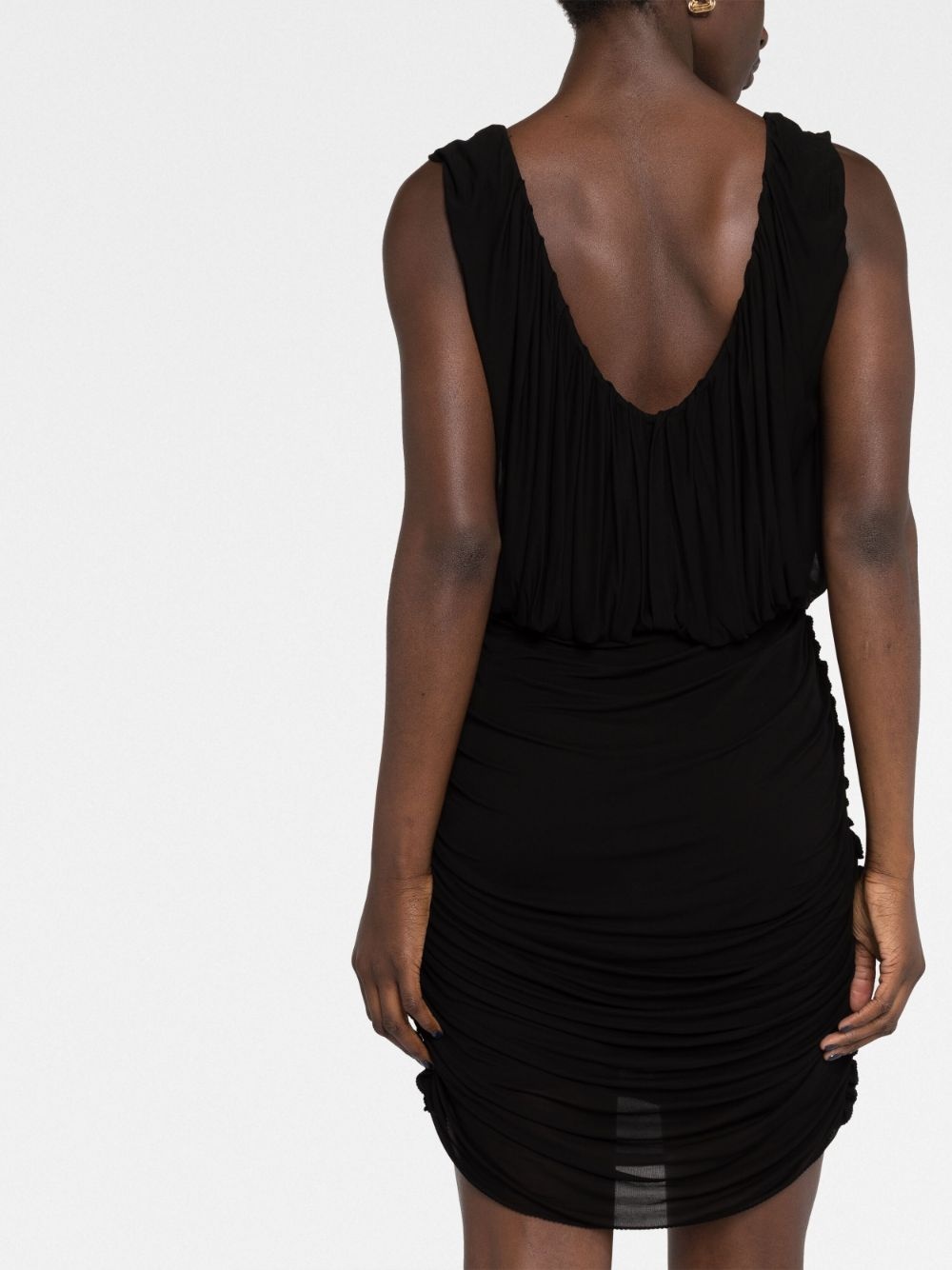 ruched V-neck minidress - 3