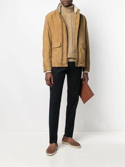 Loro Piana single-breasted suede jacket outlook