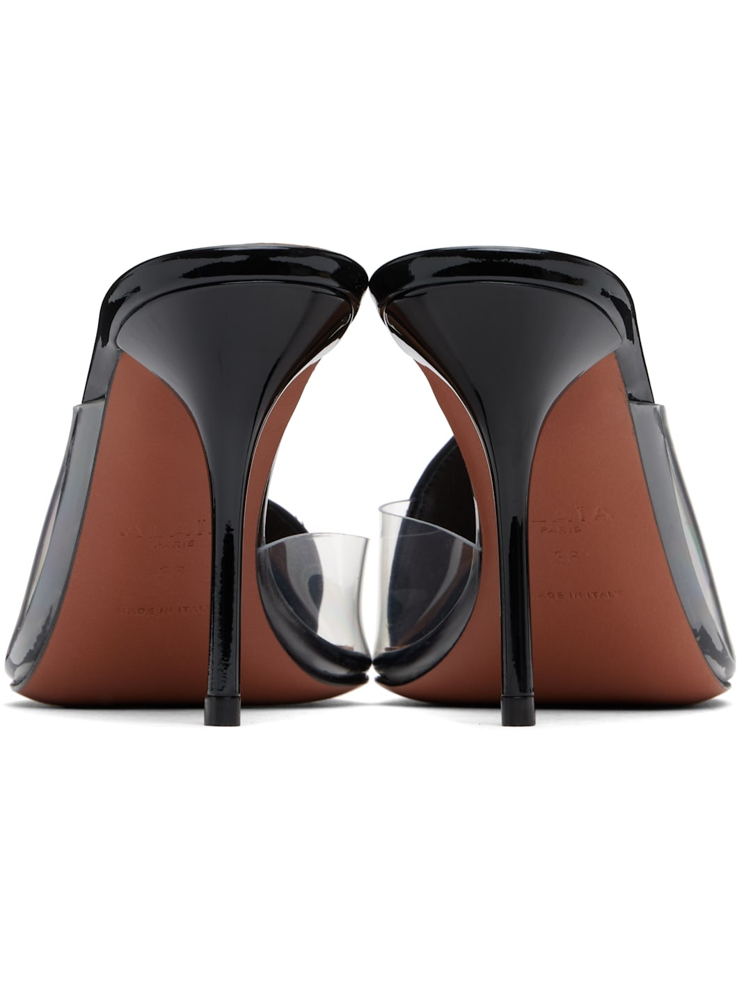 Black Calfskin Leather 90 Mules - 2