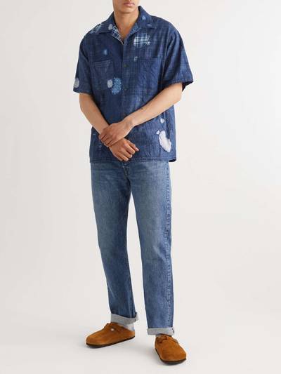 Kapital Kaya Boro Distressed Patchwork Linen and Cotton-Blend Shirt outlook