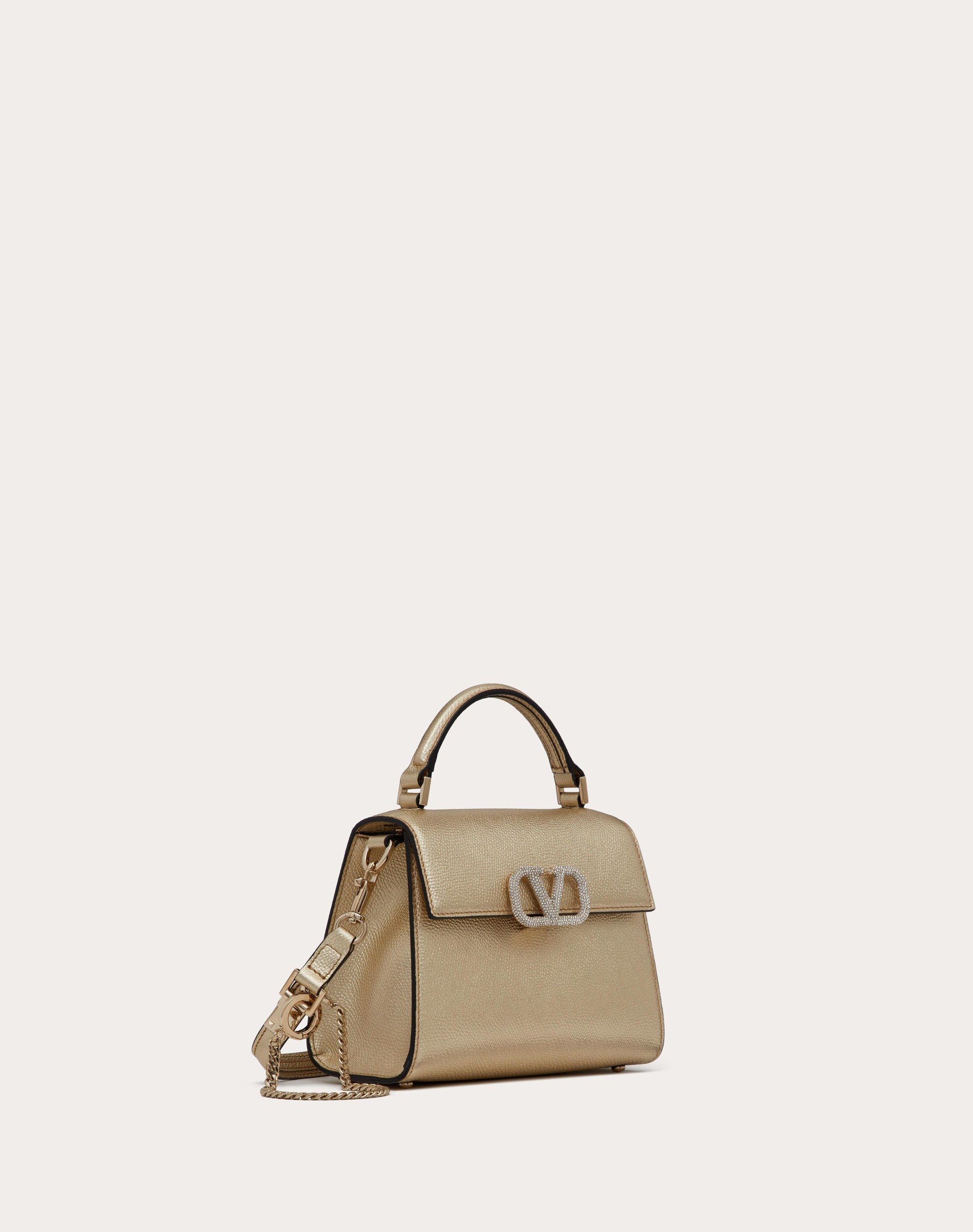 MINI VSLING HANDBAG IN METALLIC GRAINY CALFSKIN - 3