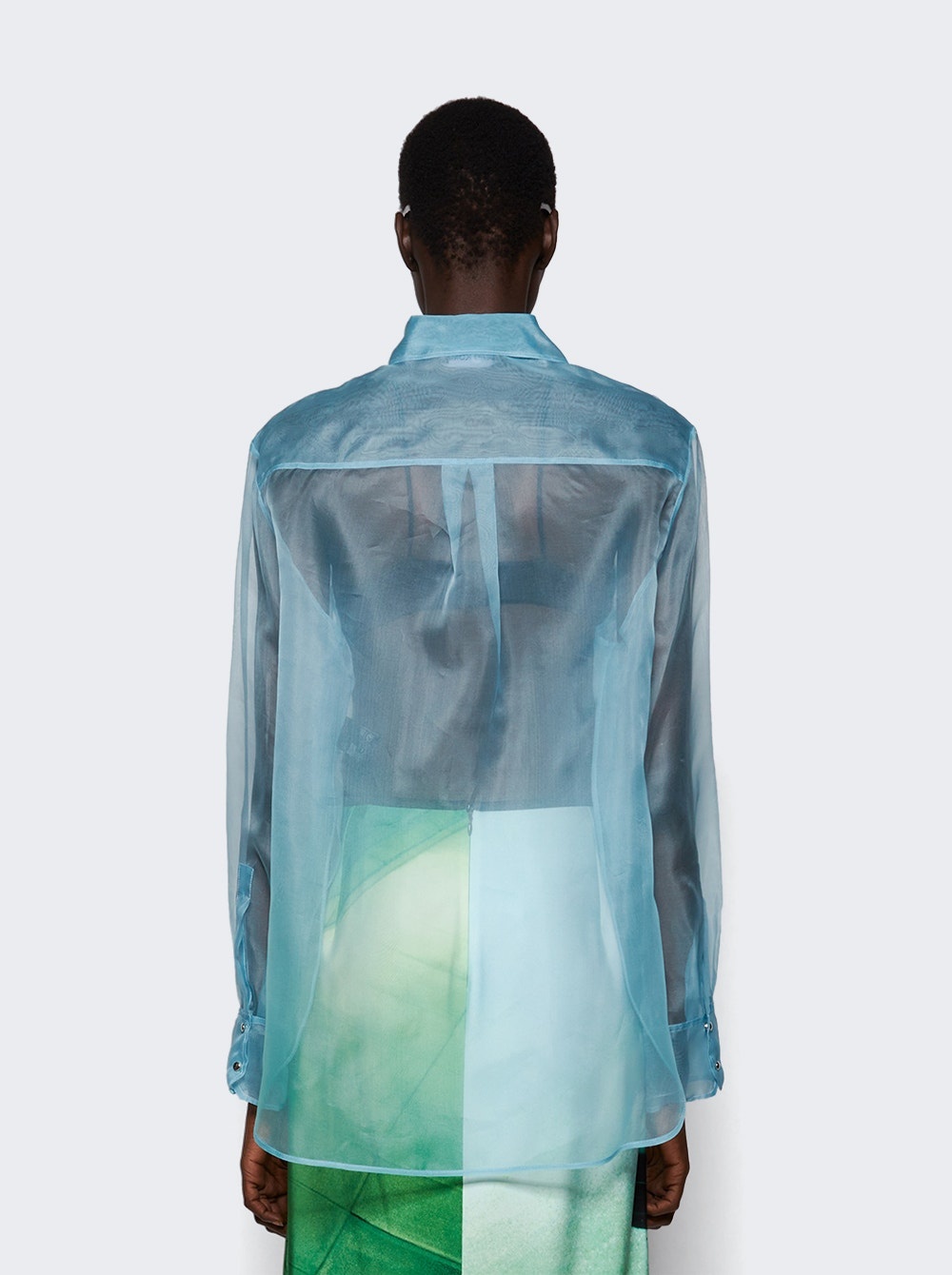 Organza Overshirt Blue - 4