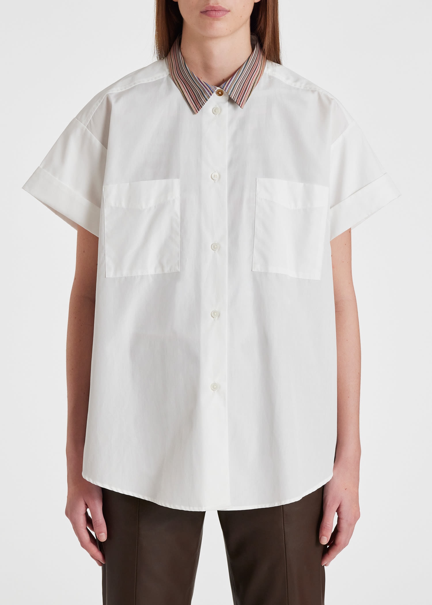 'Signature Stripe' Short-Sleeve Shirt - 6