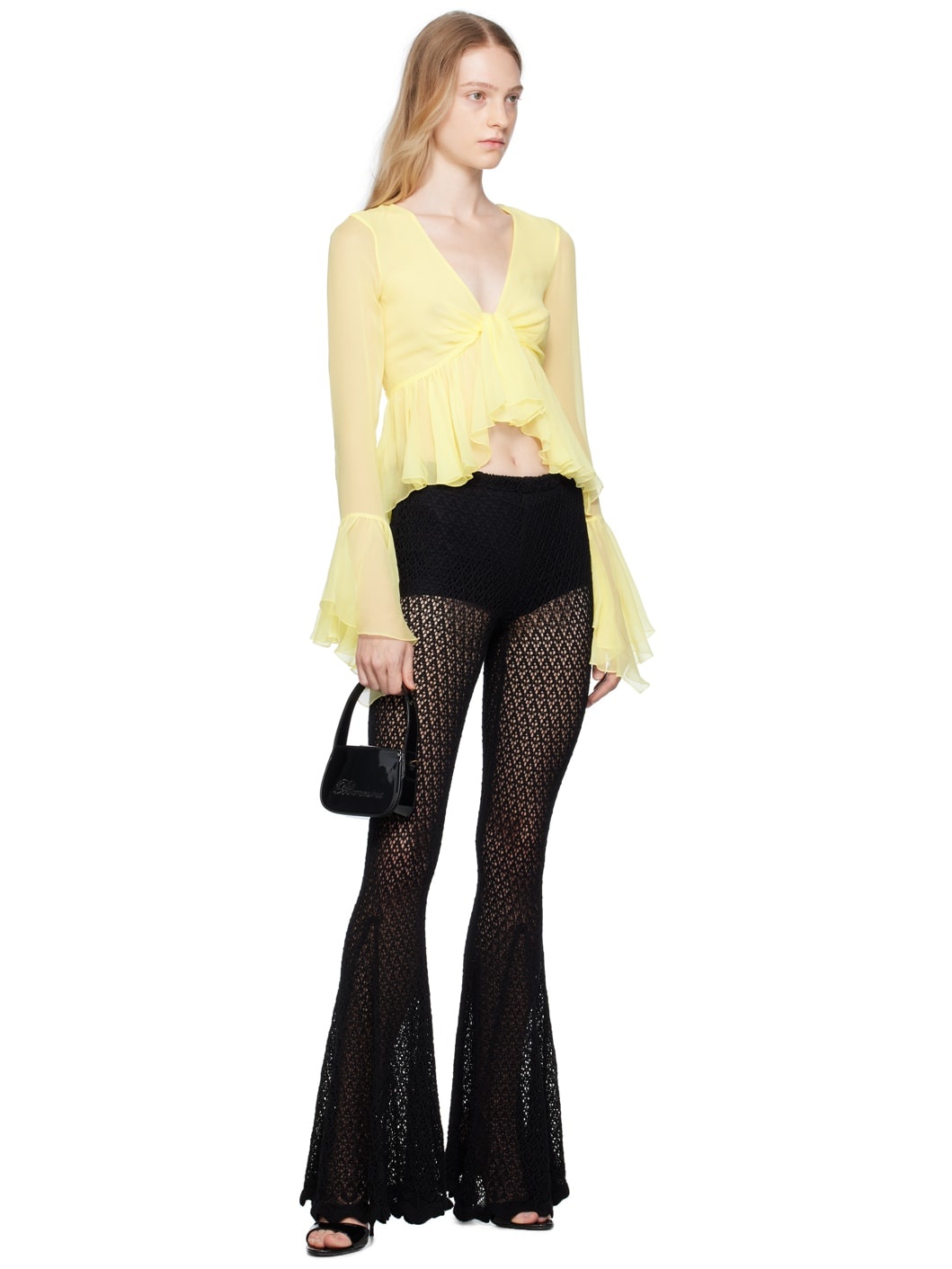 Yellow Ruffled Blouse - 4