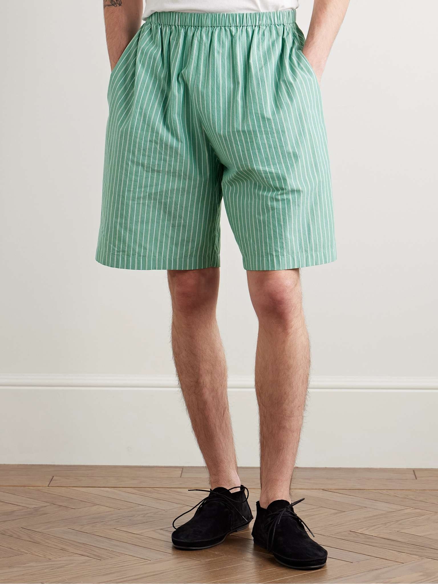 Zindel Straight-Leg Striped Cotton Shorts - 3