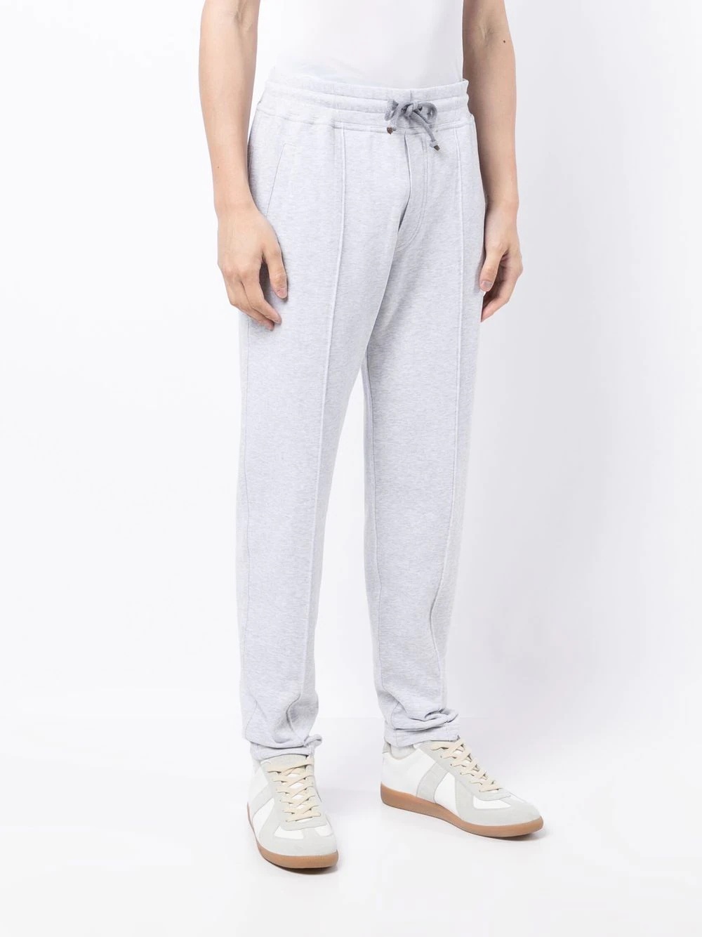 drawstring cotton track trousers - 3