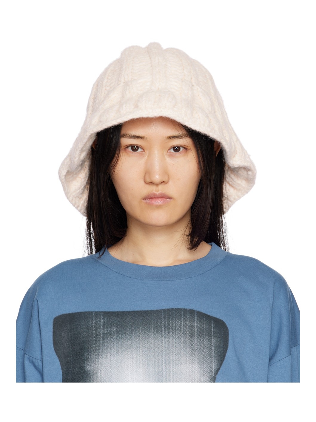 Off-White Knit Bucket Hat - 1