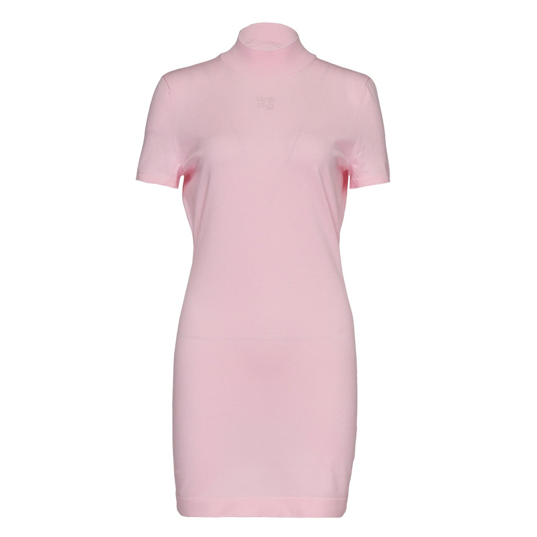 ワンピース Alexander Wang MOCK NECK TEE DRESS WITH EMBOSSED LOGO alexanderwang.t Mock Neck Tee Dress With Embossed Logo