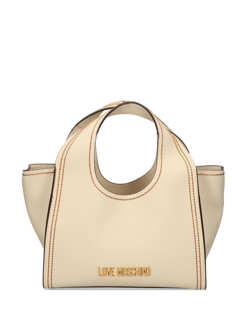 logo-plaque stitched tote bag 1