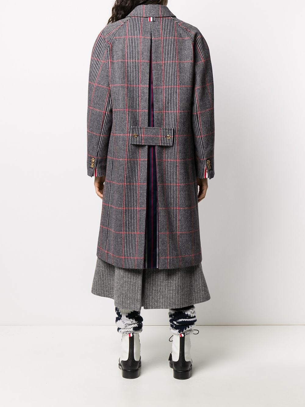 box pleat check coat - 4