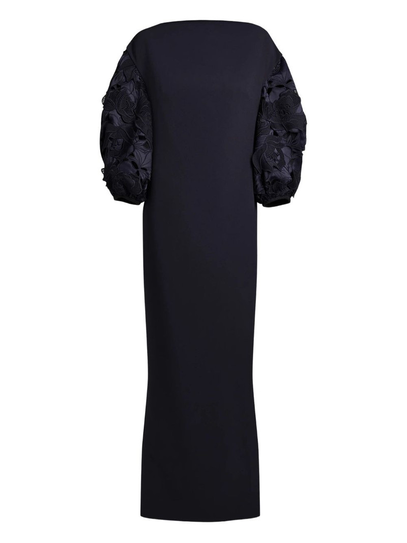 floral-embellished balloon-sleeve gown 1
