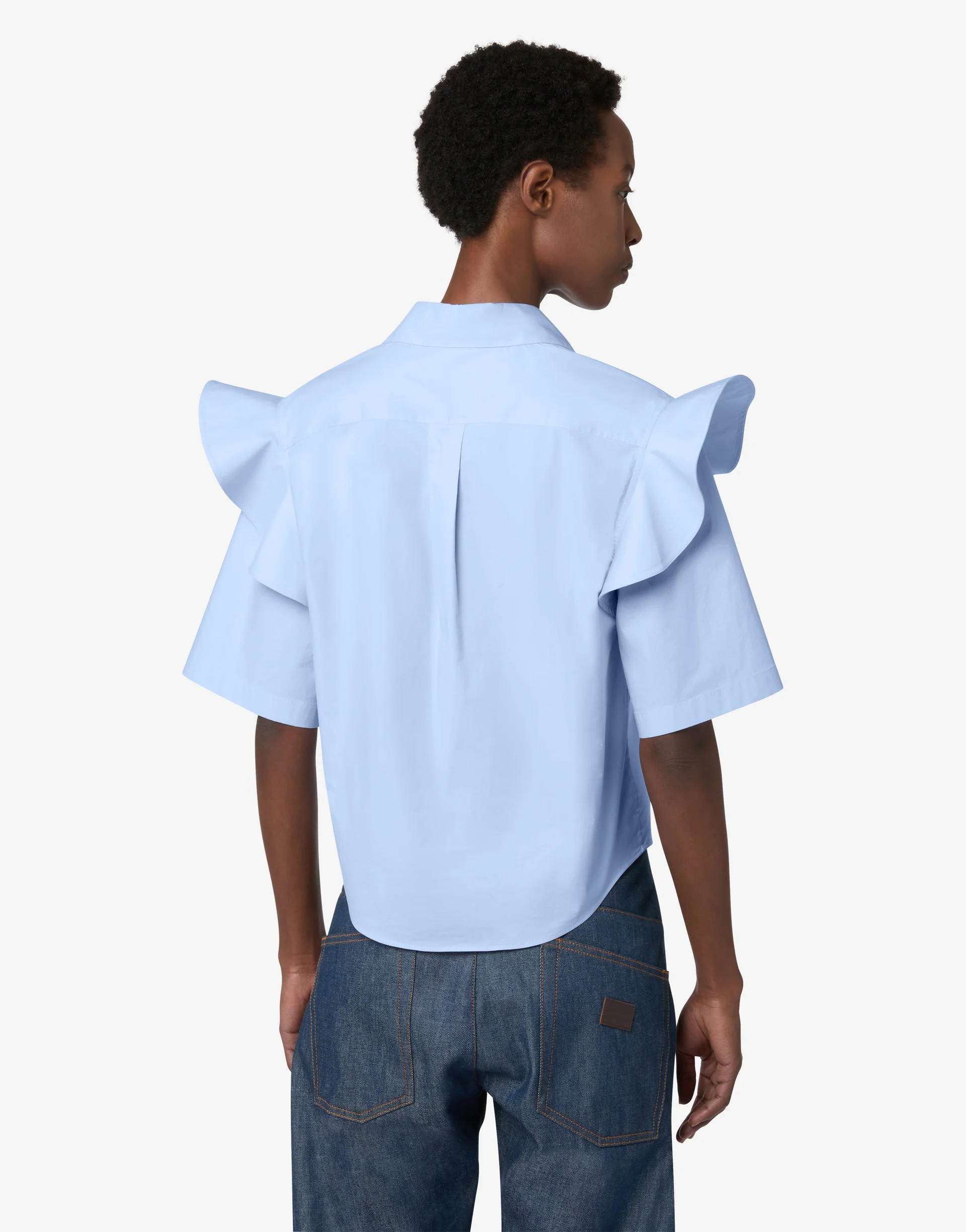 COTTON POPLIN SHIRT WITH RUFFLES - 1
