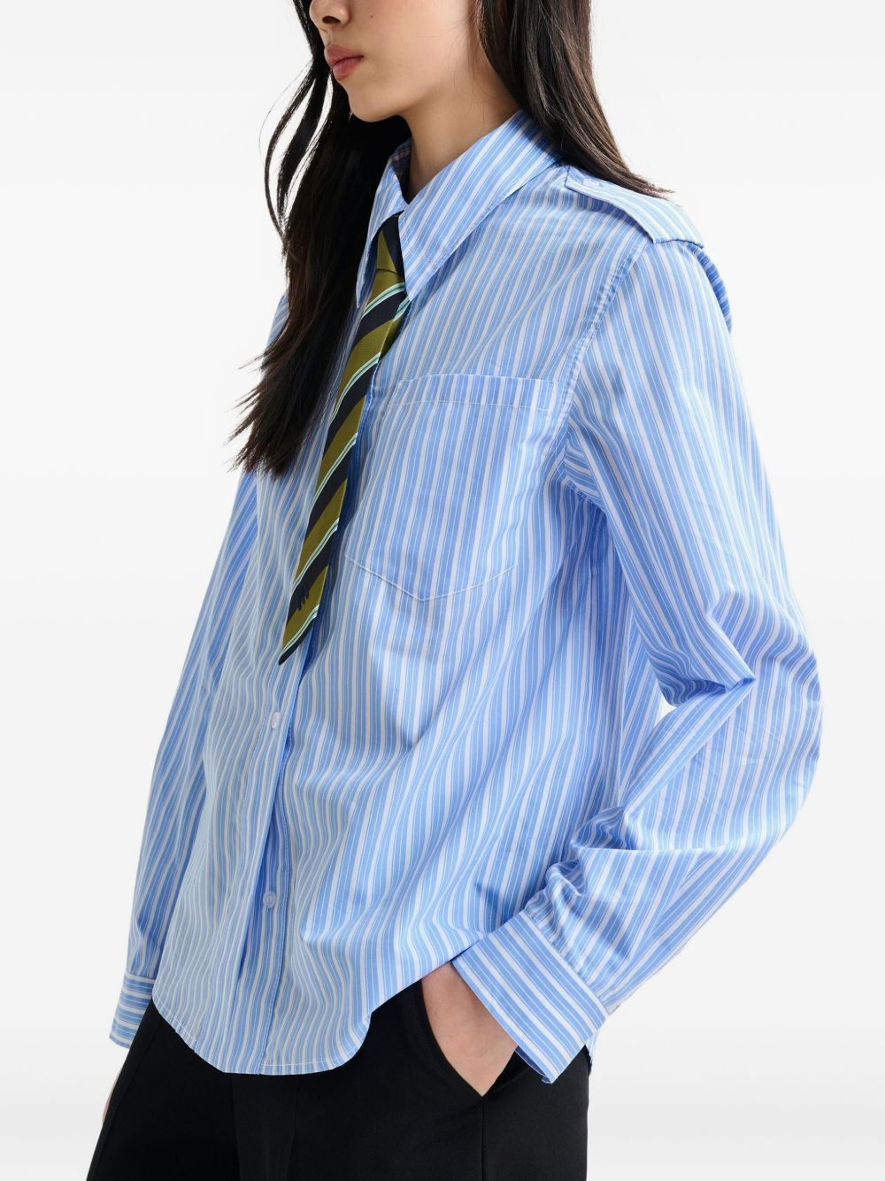 stripe-pattern shirt - 4