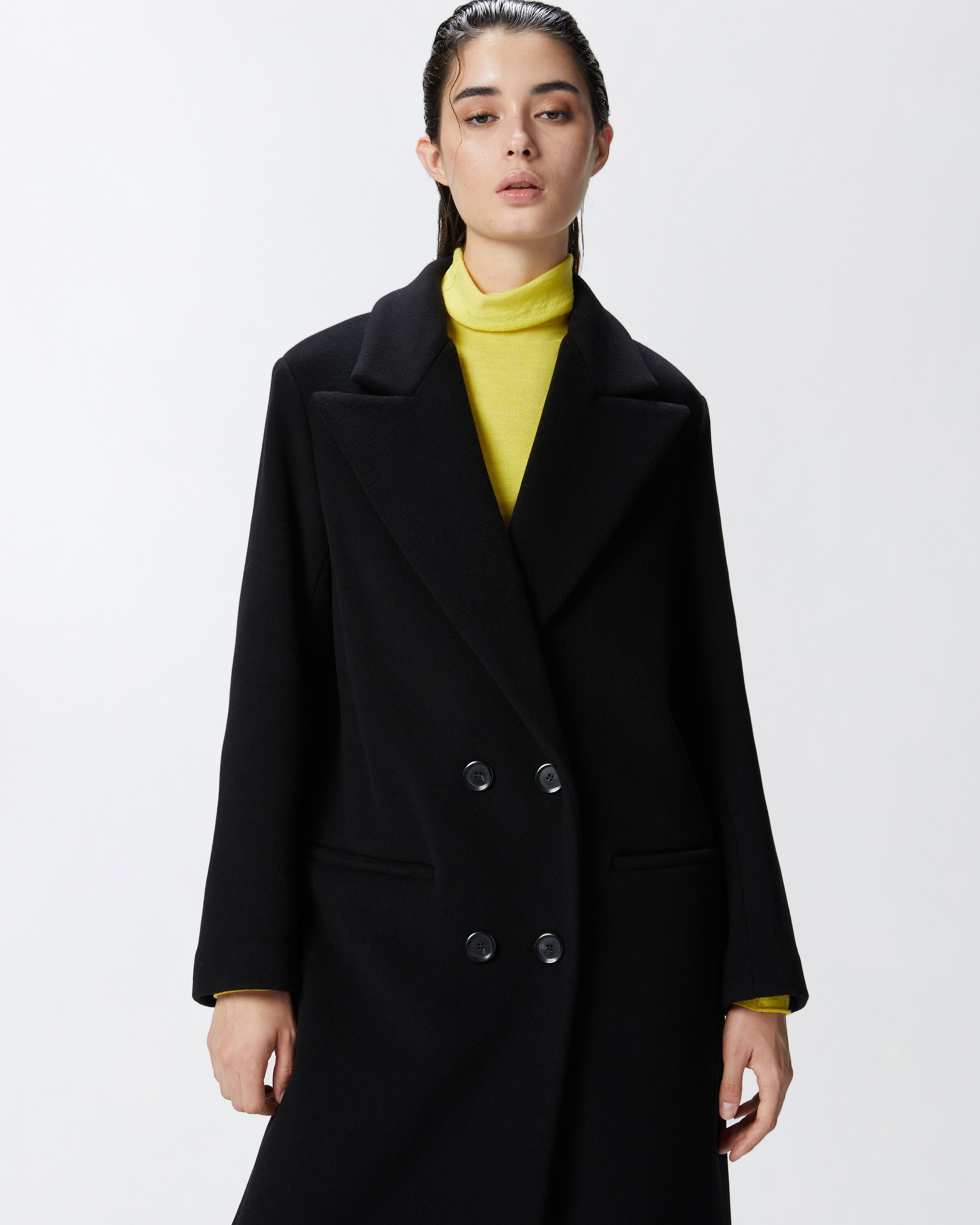 LONG DOUBLE-BREASTED COAT WITH MATCHING BELT - 3