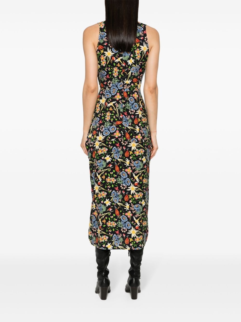 Folk Flower-print midi dress - 4