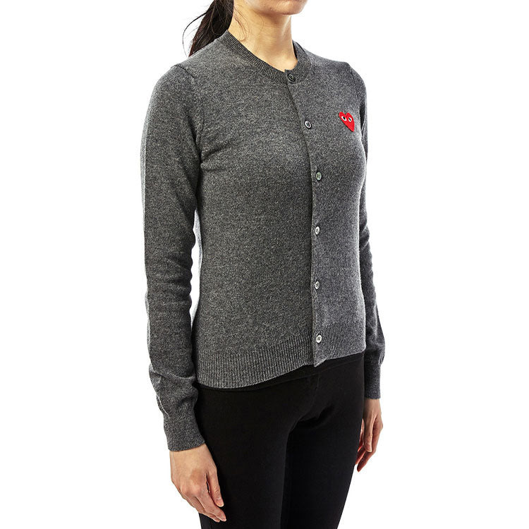 (WMNS) COMME des GARCONS PLAY Cardigan Red Emblem 'Grey' AZ-N007-051-3 - 6