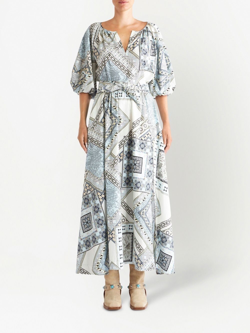 geometric print cotton skirt - 2
