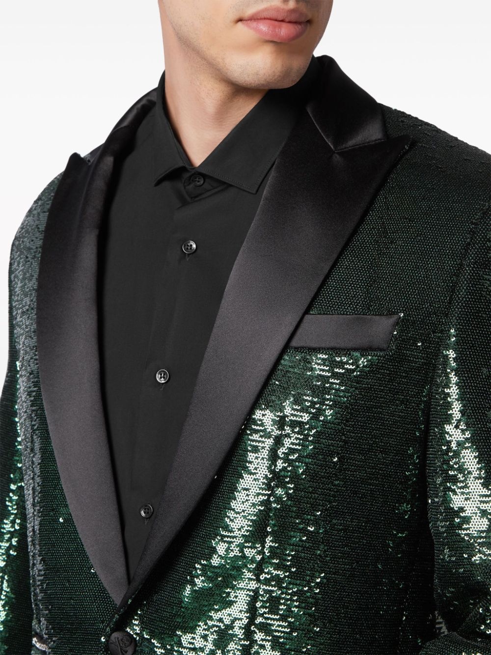 sequin-design single-breasted blazer - 5