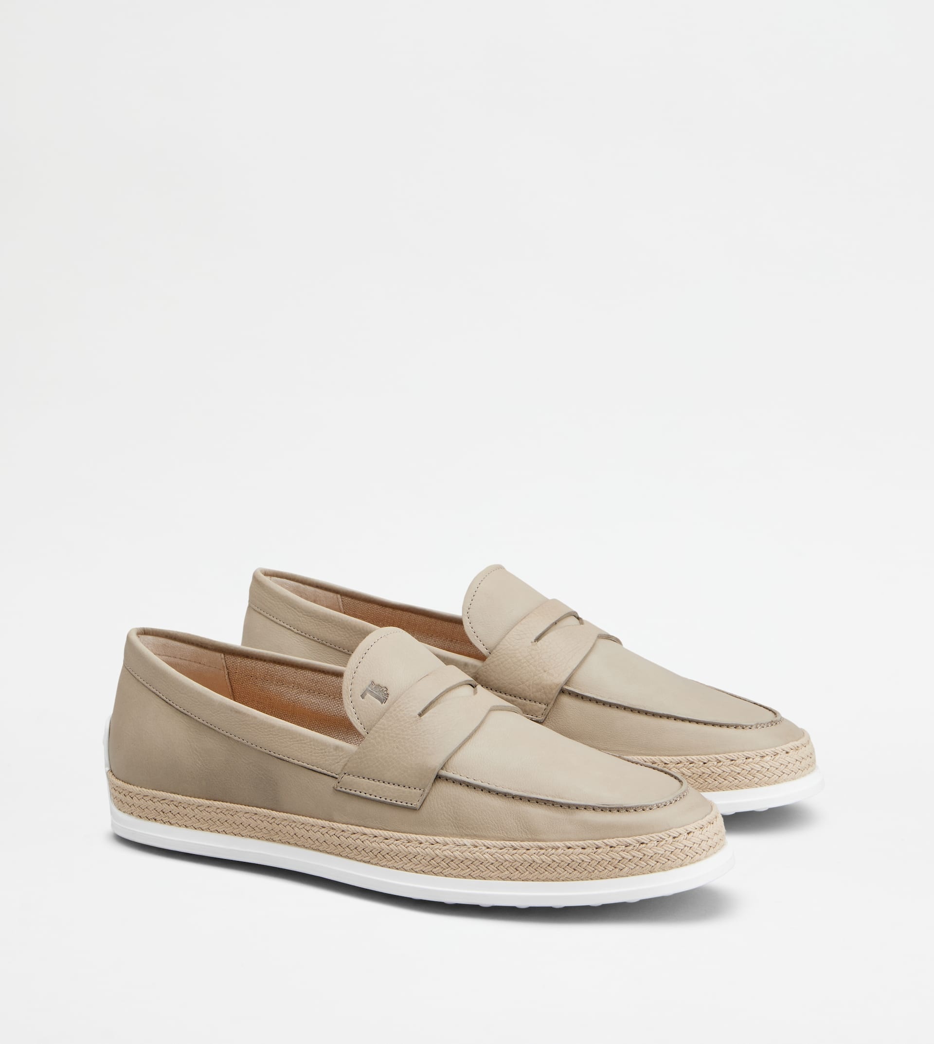 LOAFERS IN LEATHER - BEIGE - 2