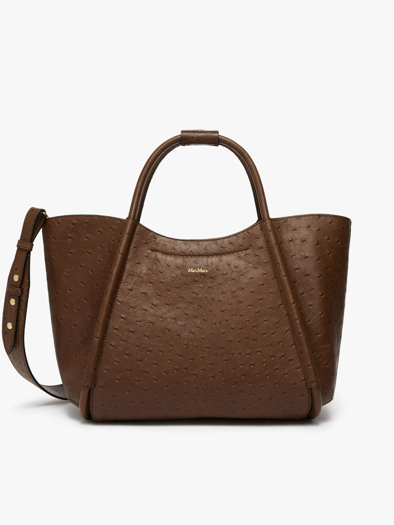 MARINSOSTRICH Small ostrich-print leather Marine Bag 1