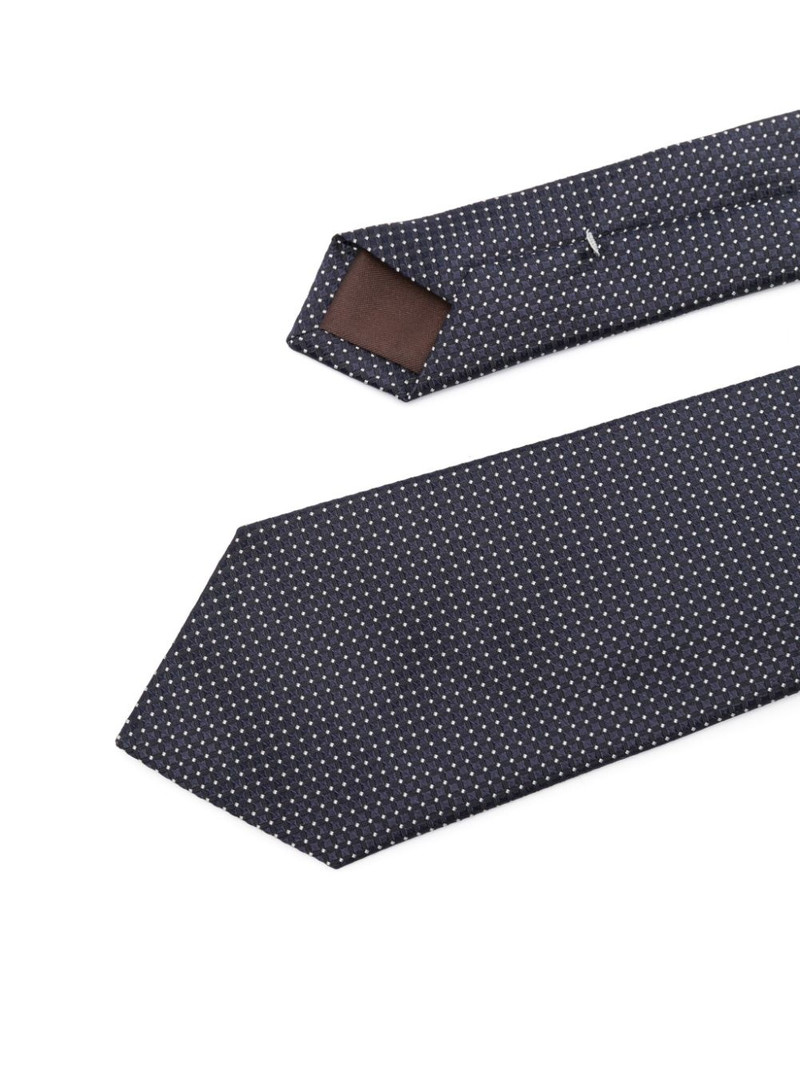 Canali polka dot embroidery silk tie outlook