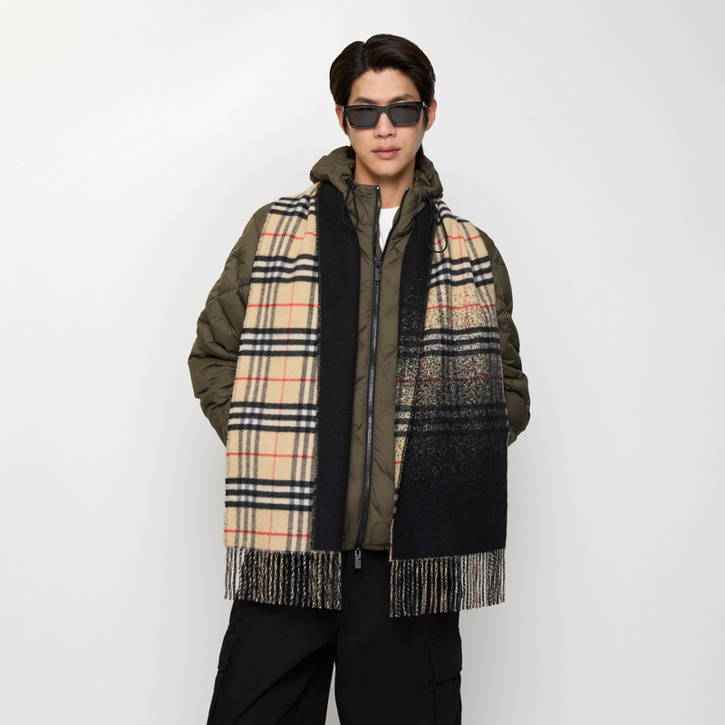 Gradient Check Cashmere Scarf 8