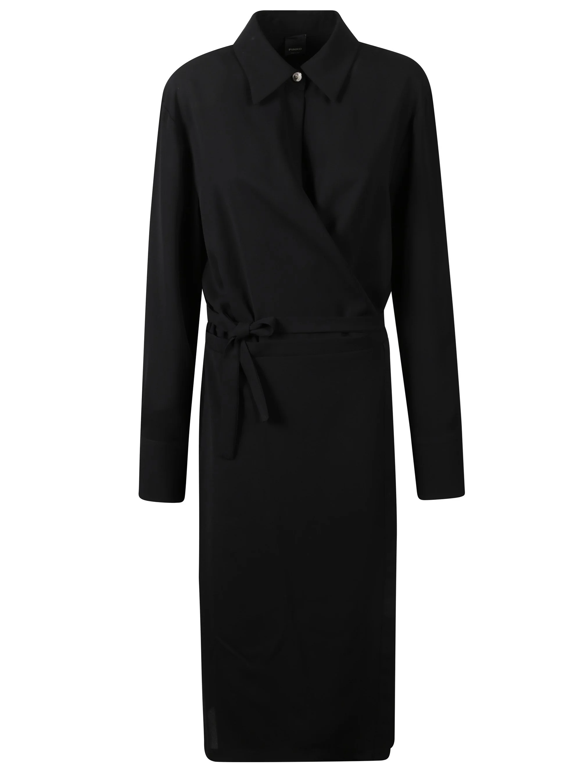 Folded long dress with belt - 1