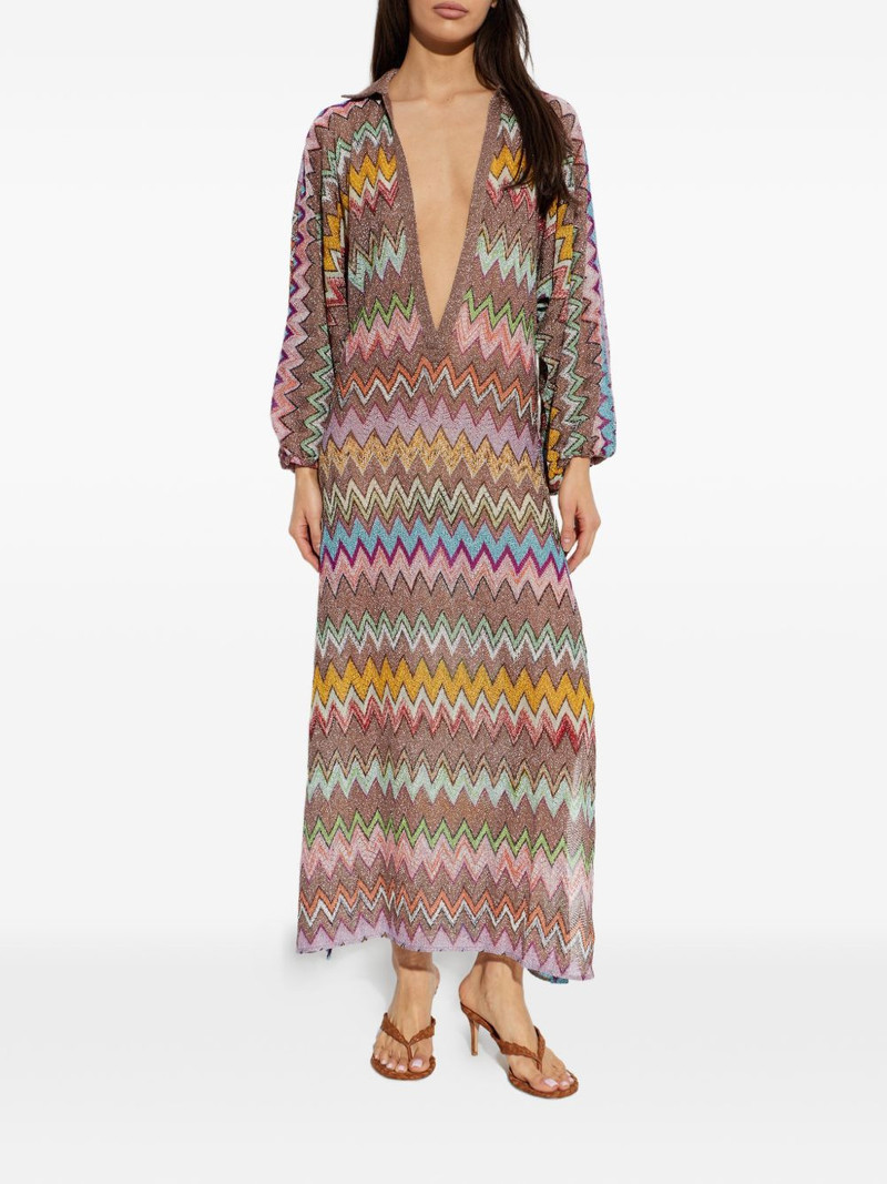 zigzag-knit metallic maxi dress 5
