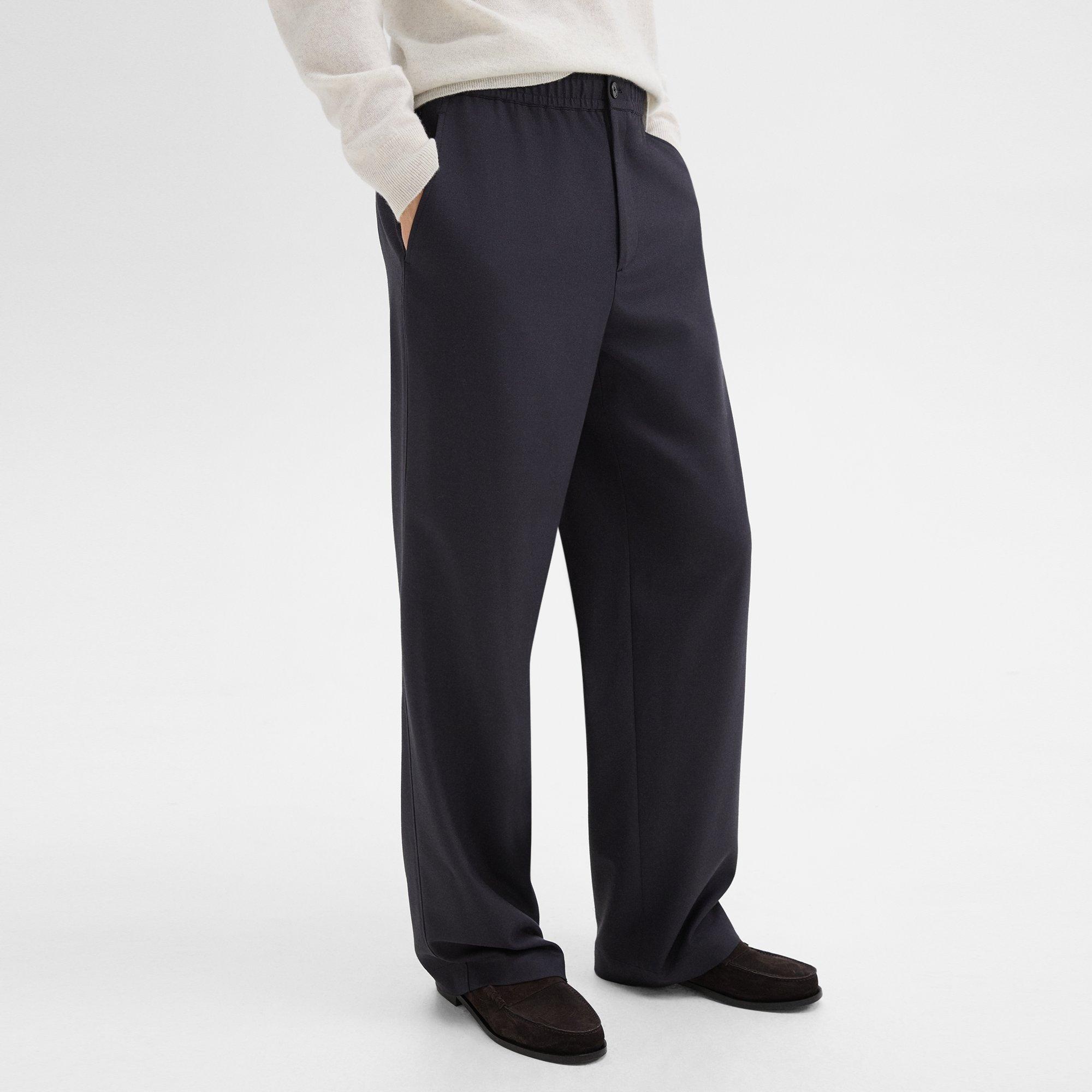 Wide-Leg Drawstring Pant in Stretch Flannel - 5