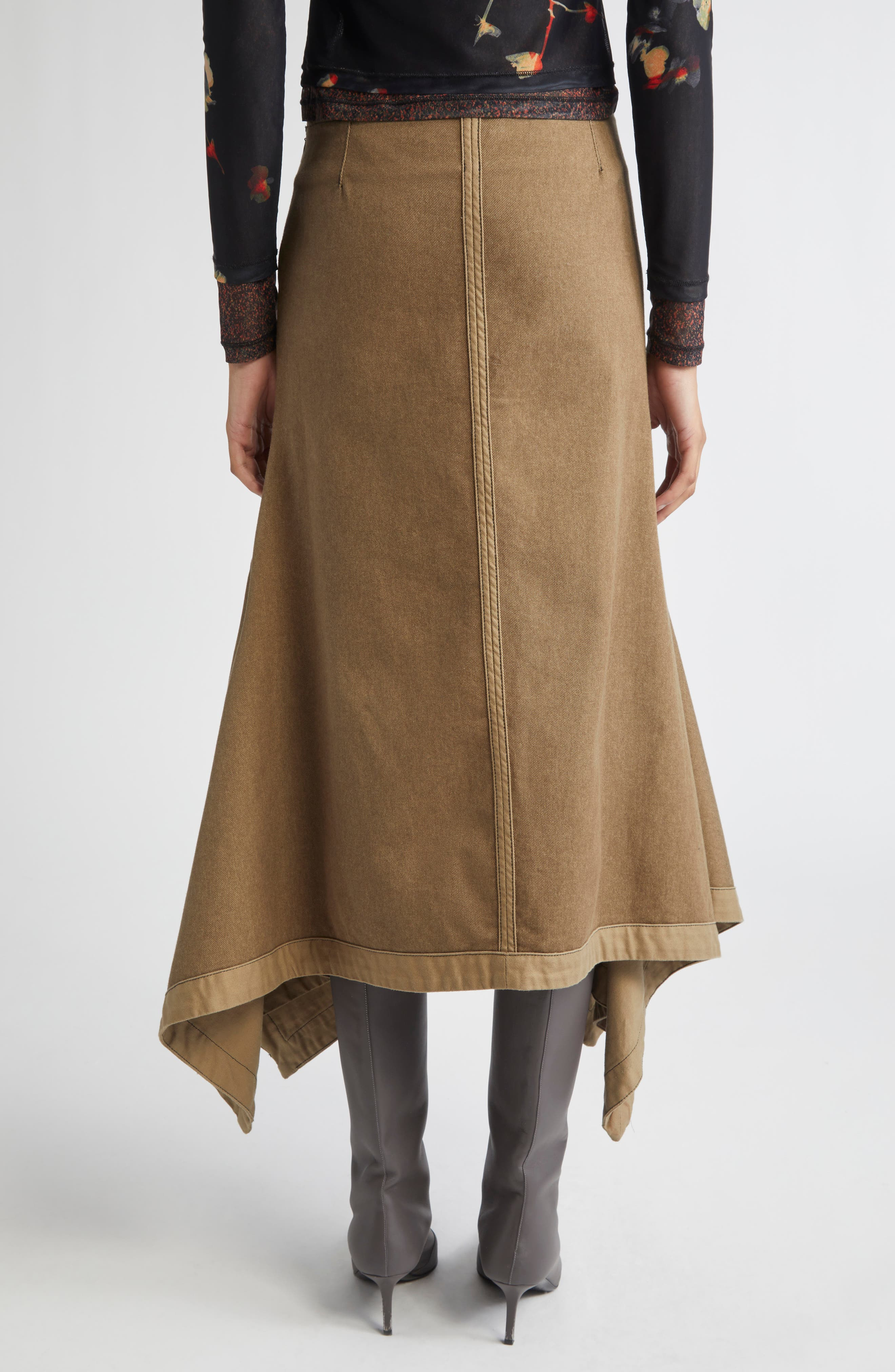 Eckhaus Latta Tarp Cotton Canvas Skirt in Earth at Nordstrom - 3